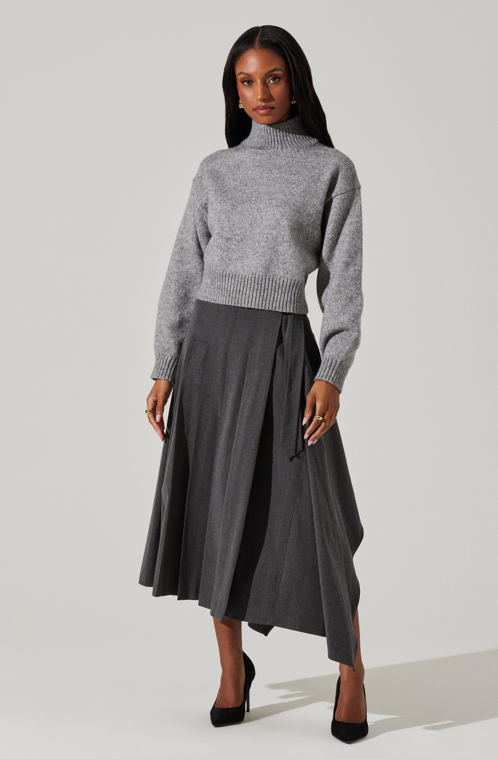 Fiala Women's Mock Neck Sweater - Soft Knit Pullover for Fall & Winter - Cozy Casual Wear for Work, Travel & Everyday Outfits