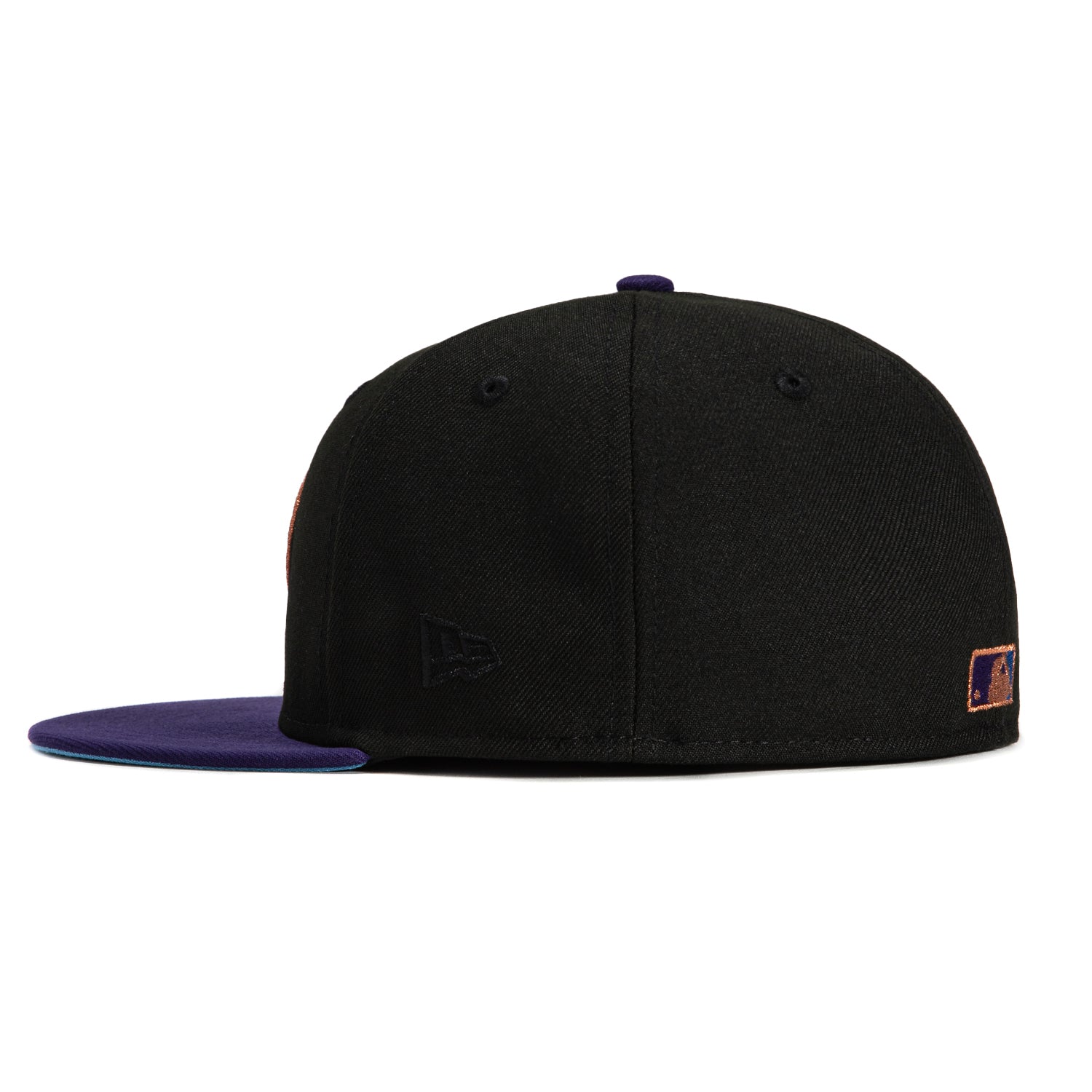 New Era 59Fifty MLB Arizona Diamondbacks Snapback Hat with Inaugural Patch - Black, Purple, Royal & Metallic Copper Colors | Official Licensed Baseball Cap for Fans, Games & Outdoor Activities