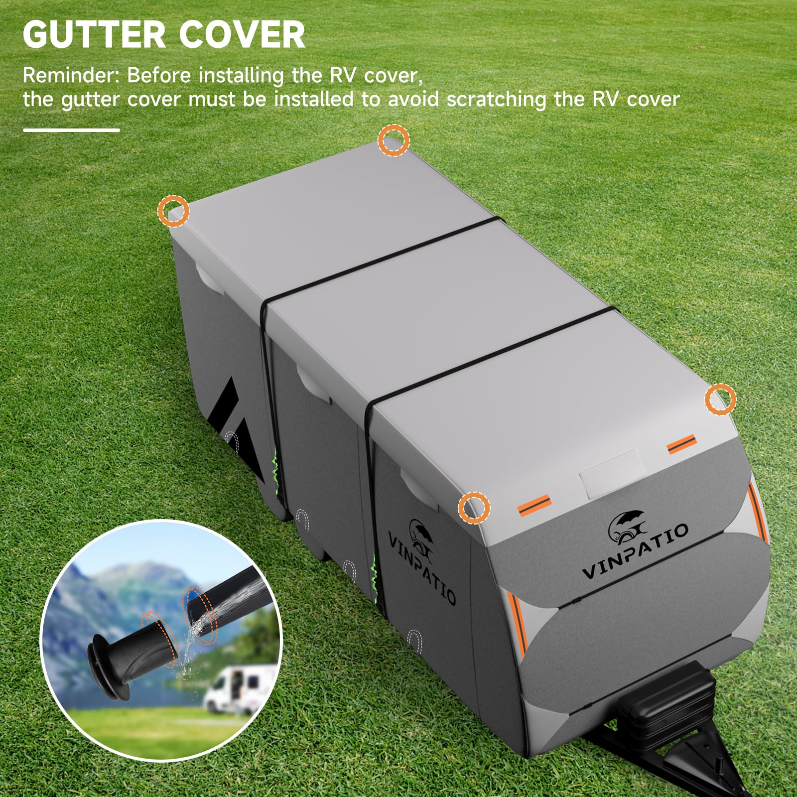 Heavy Duty 7-Layer Travel Trailer RV Cover - Waterproof & UV Resistant Camper Cover for 20'-22' RVs with 4 Tire Covers, Windproof Straps & Tongue Jack Cover | Perfect for Outdoor Storage, Winter Protection & Long-Term RV Shelter