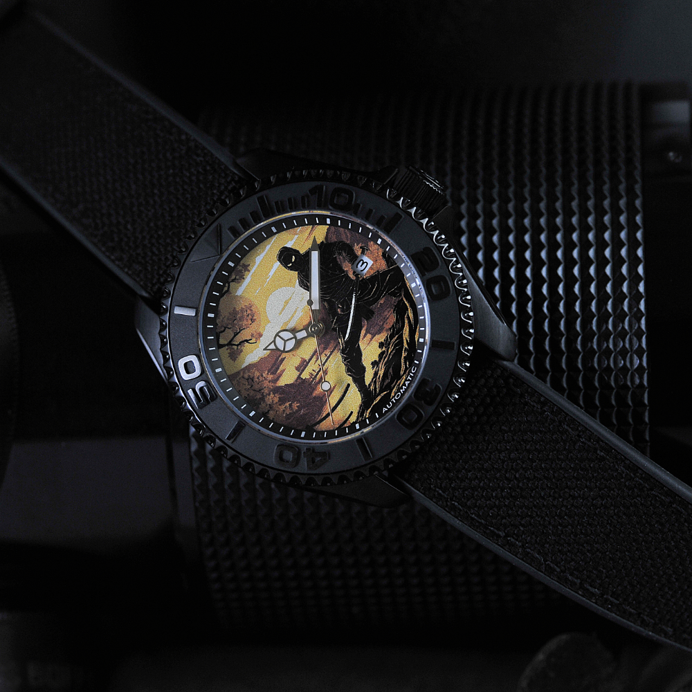 AG Collective The Shadow Ninja Series Men's Watch - Black Dial with Fabric Strap (Model G 8040 NIN SHA) | Stylish Casual & Outdoor Sports Timepiece for Men
