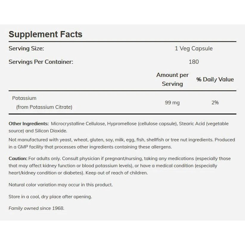 NOW Potassium Citrate 99 mg Supplement - Supports Heart Health & Electrolyte Balance - Ideal for Athletes & Keto Dieters