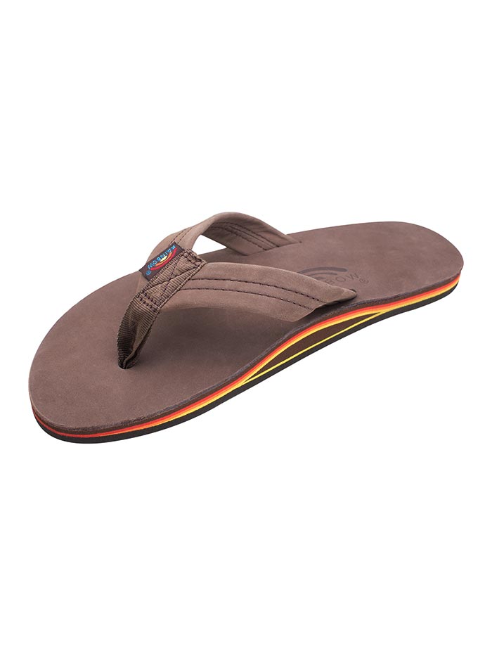 Rainbow 301ALTS0 EROY Men's Single Layer Premiere Leather Arch Support Sandals - Comfortable Walking & Beach Sandals for Summer Outdoor Activities