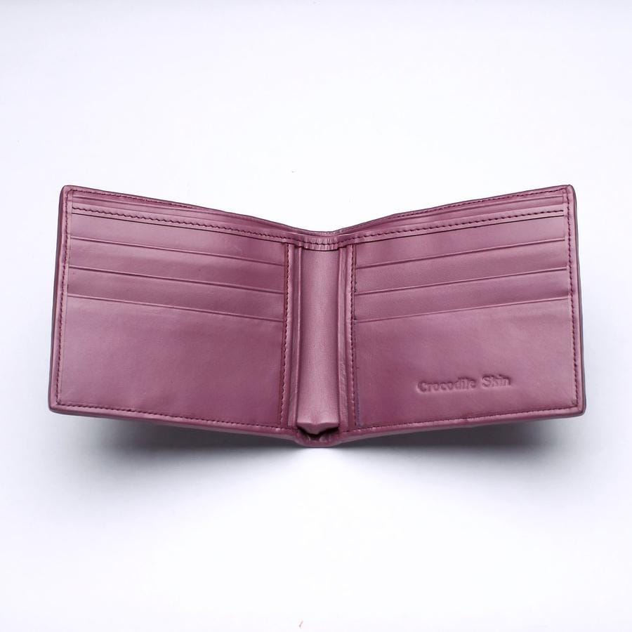 Luxury Purple Crocodile Leather Men's Wallet - RFID Blocking Bifold Credit Card Holder - Perfect for Business, Travel & Everyday Use (Gift for Him)