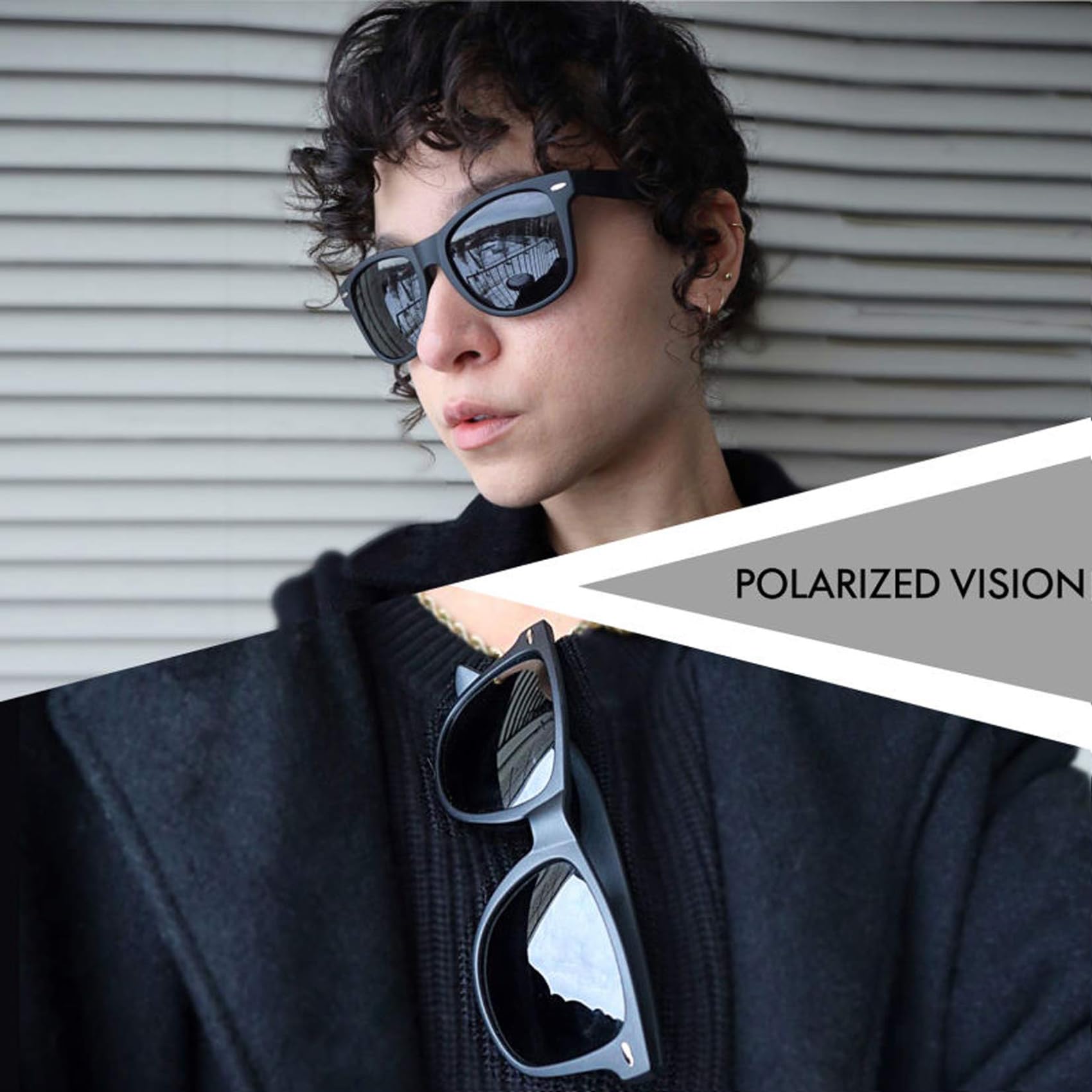 Joopin Square Polarized Sunglasses for Men & Women - UV Protection, Trendy Designer Shades for Outdoor, Driving & Fashion