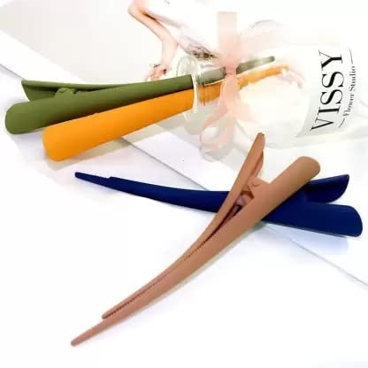 Denicraas 6-Pack Stylish Long Banana Hair Clips for Women & Girls - Comfortable Hair Bun Holder & Hair Accessories for Everyday Use, Parties, Weddings and Special Occasions