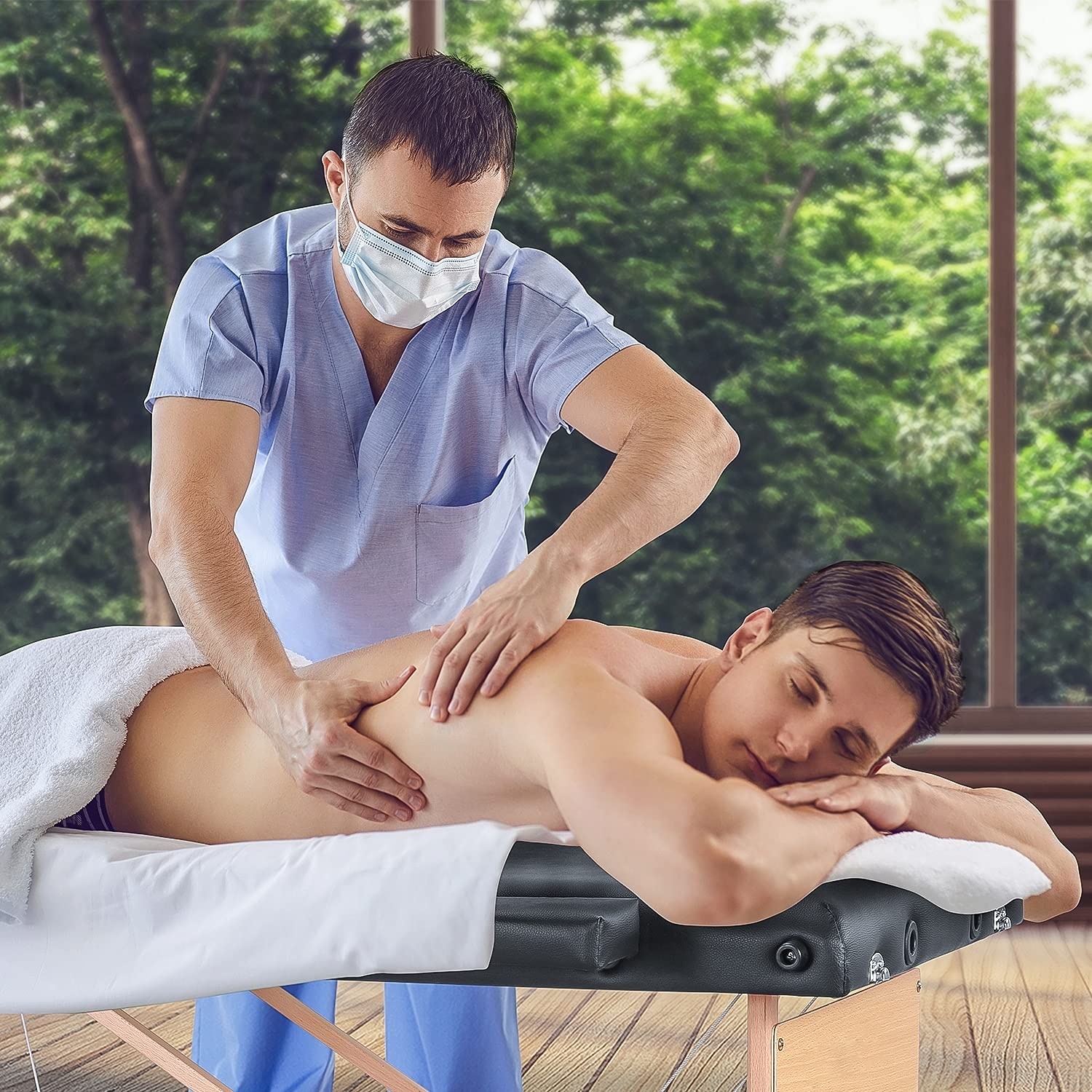 Portable Massage Table with Carrying Bag - Adjustable Height Facial & Lash Treatment Bed for Spa, Salon - Foldable Design with Headrest & Armrest - Perfect for Professional Therapists & Home Use