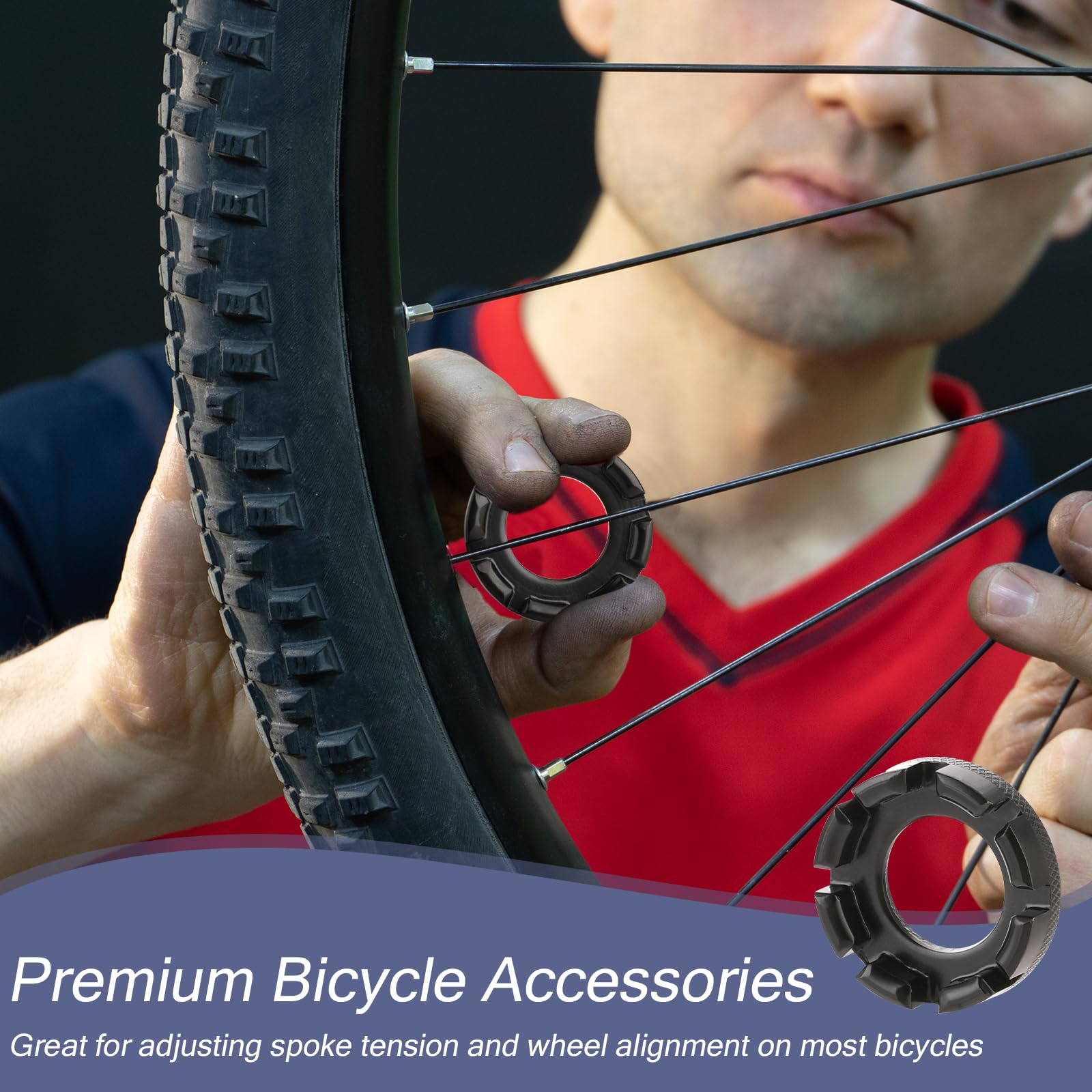 Bewudy 2 Pack 6-in-1 Bicycle Spoke Wrench Tool Kit - Hard Steel 8-Way Bike Wheel Rim Truing Tool for Adjusting Bicycle Wheel Tension - Perfect for Bike Maintenance, Repair & DIY Tuning at Home or Workshop