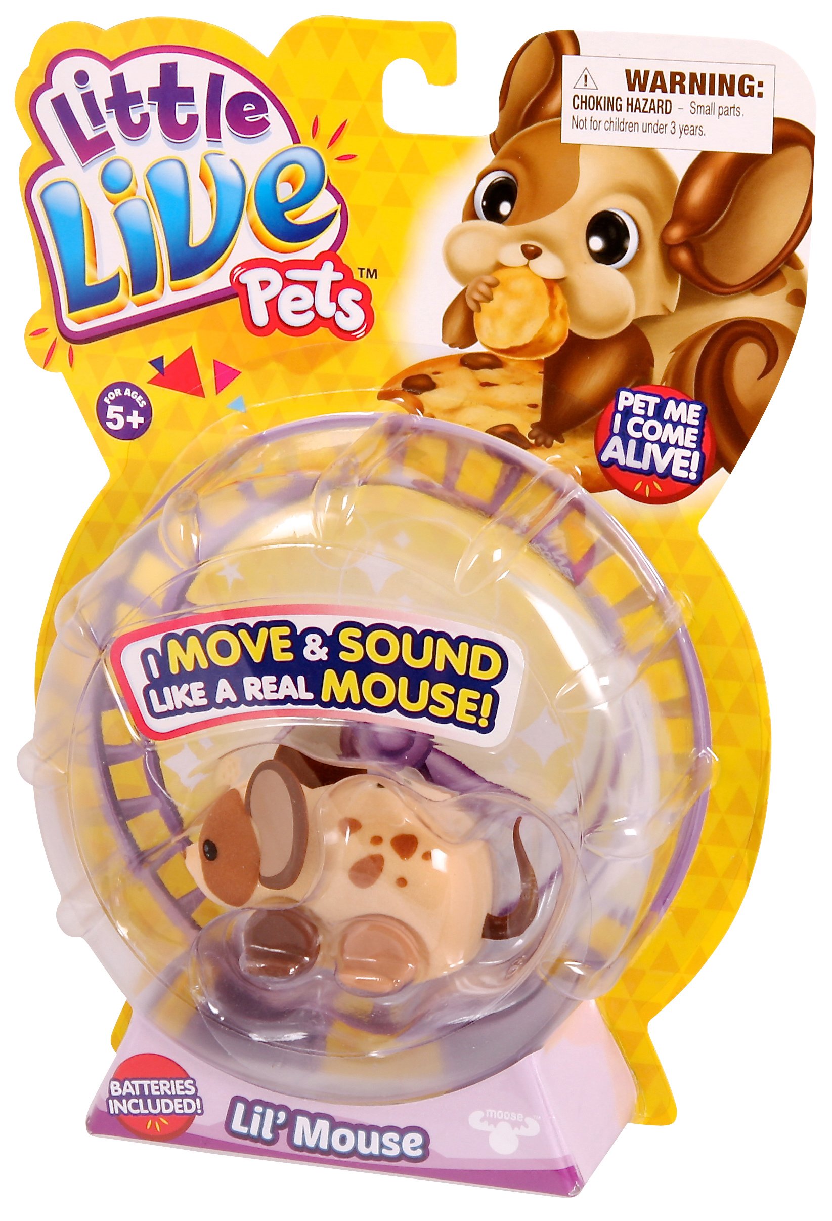 Little Live Pets Lil' Mouse - Interactive Electronic Pet Toy with Sounds & Movements - Perfect Gift for Kids Ages 5+ | Fun Playtime Companion for Home & Travel