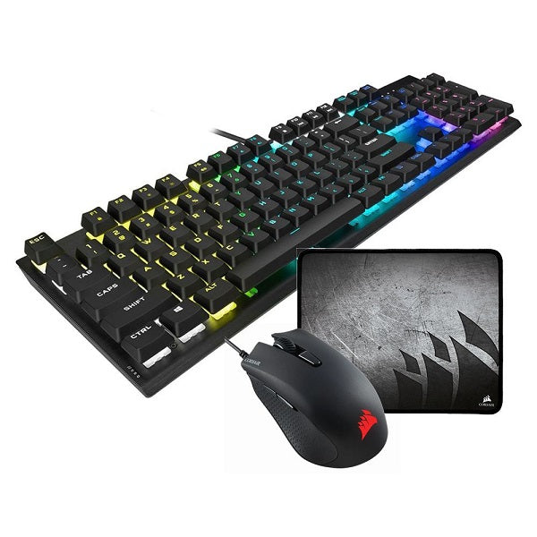 **Corsair K60 RGB PRO Keyboard, Harpoon RGB Gaming Mouse & MM300 Mouse Pad - 3-in-1 Gaming Bundle for PC, PS5, Xbox - Perfect for Esports & Streaming**