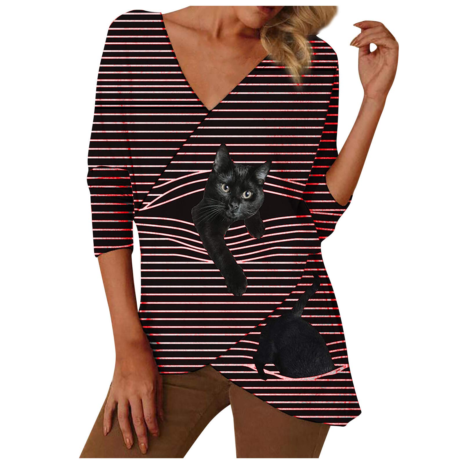 Women's Color Block Long Sleeve T-Shirt - Crewneck Casual Tunic Top for Everyday Wear | Perfect for Work, Weekend Outings & Layering