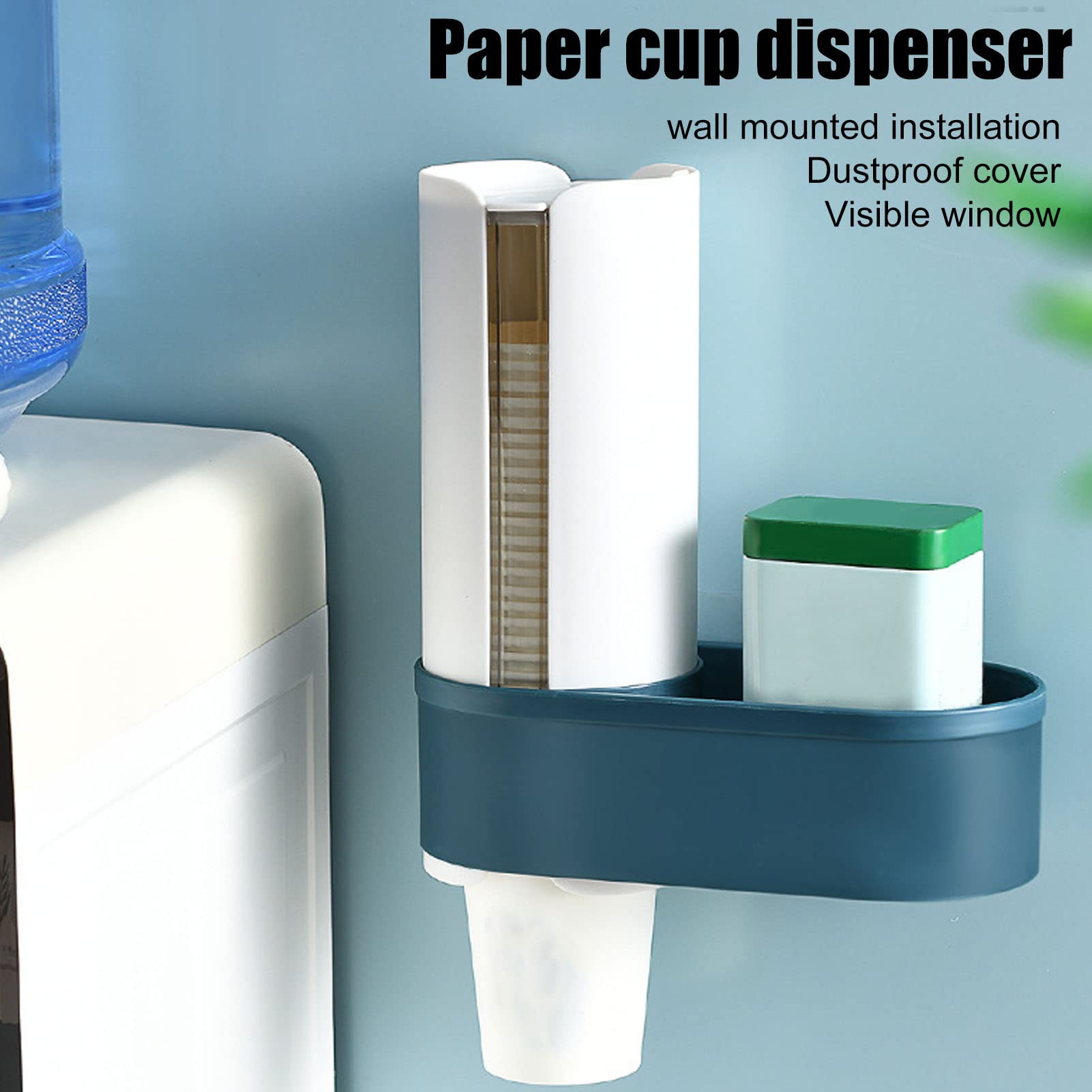 Zerodis Disposable Cup Dispenser - Wall Mounted Plastic/Paper Cup Holder for Water Coolers (White) | Perfect for Offices, Break Rooms & Home Use