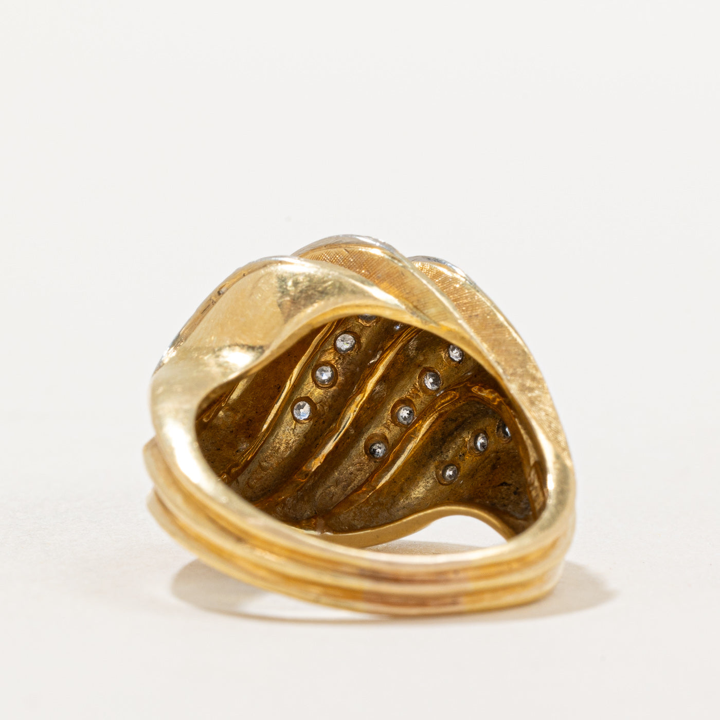 Birks Diamond Croissant Dome Ring | 0.22 Carat Total Weight | Size 7 | Elegant Stackable Ring for Women, Perfect for Weddings, Anniversaries & Everyday Wear