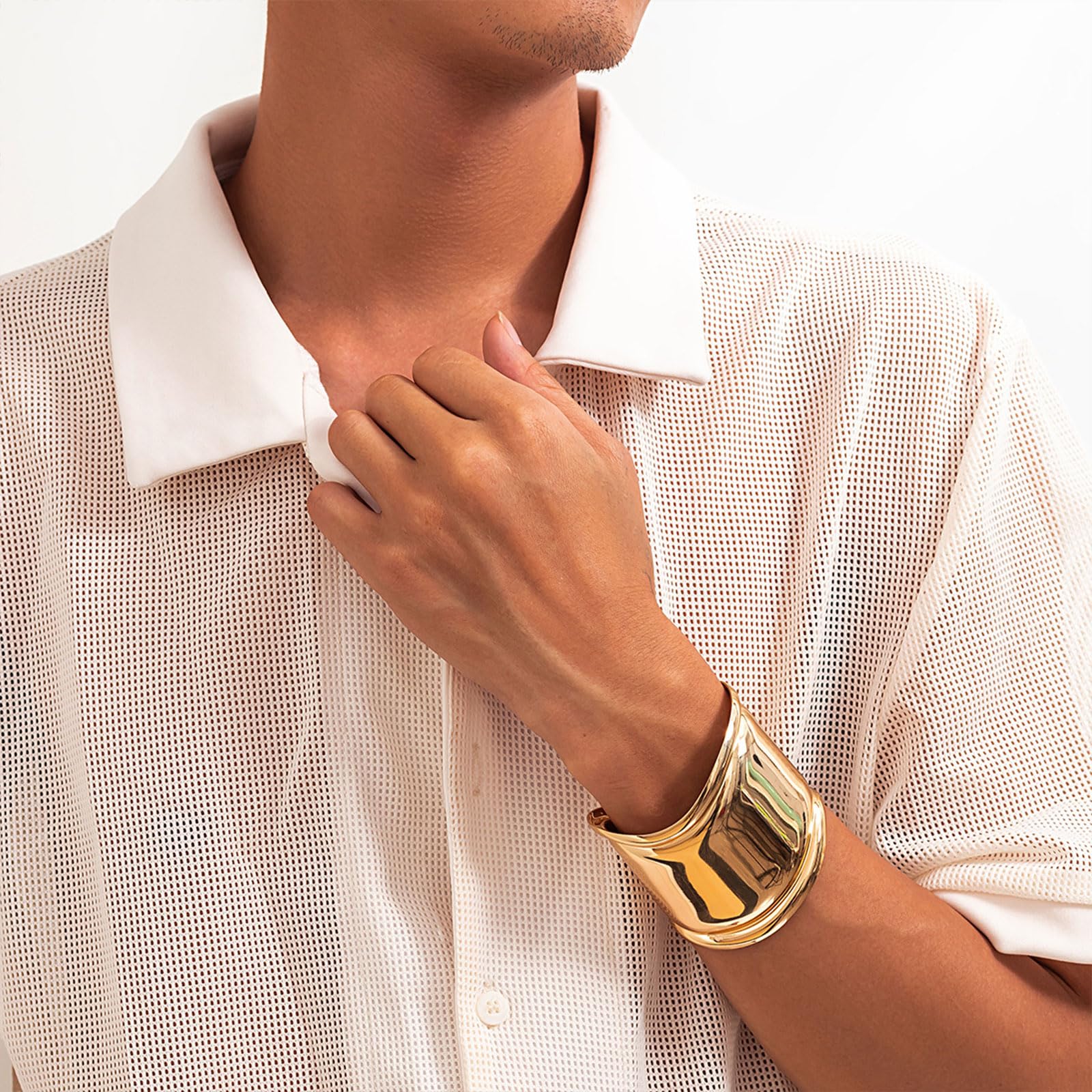 Roe Dolph Gold Cuff Bangle Bracelets for Women - Chunky Minimalist Open Wide Cuff Bracelet, Trendy Gold Bangle Jewelry - Perfect Gift for Birthday, Anniversary & Stocking Stuffers - Elegant Everyday Wear & Special Occasion Accessory