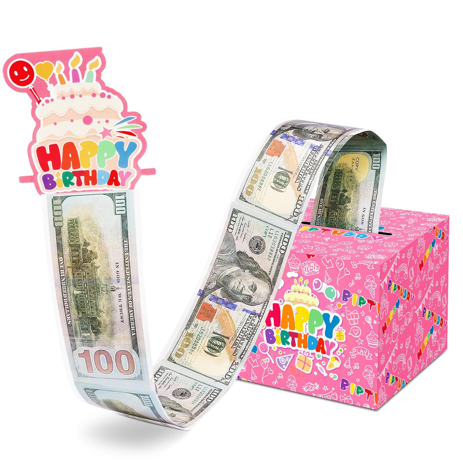 Rgontar Pull-Out Surprise Money Gift Box - DIY Birthday Cash Present for Women, Adults & Family (Pink, Medium) | Perfect for Surprise Parties, Anniversary Gifts & Special Occasions