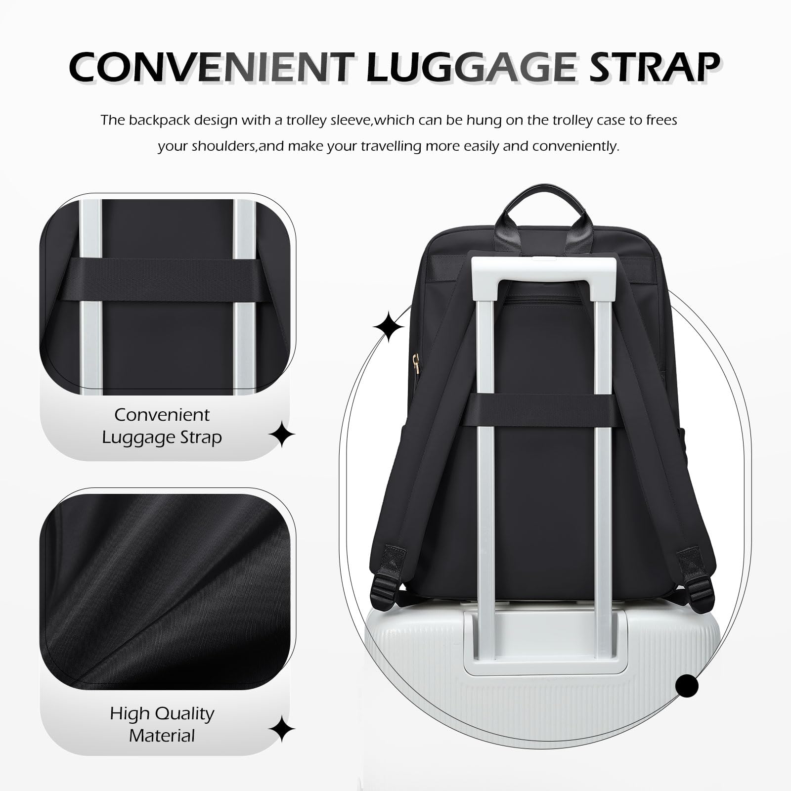 Anti-Theft Laptop Backpack for Women & Men - Waterproof 15.6
