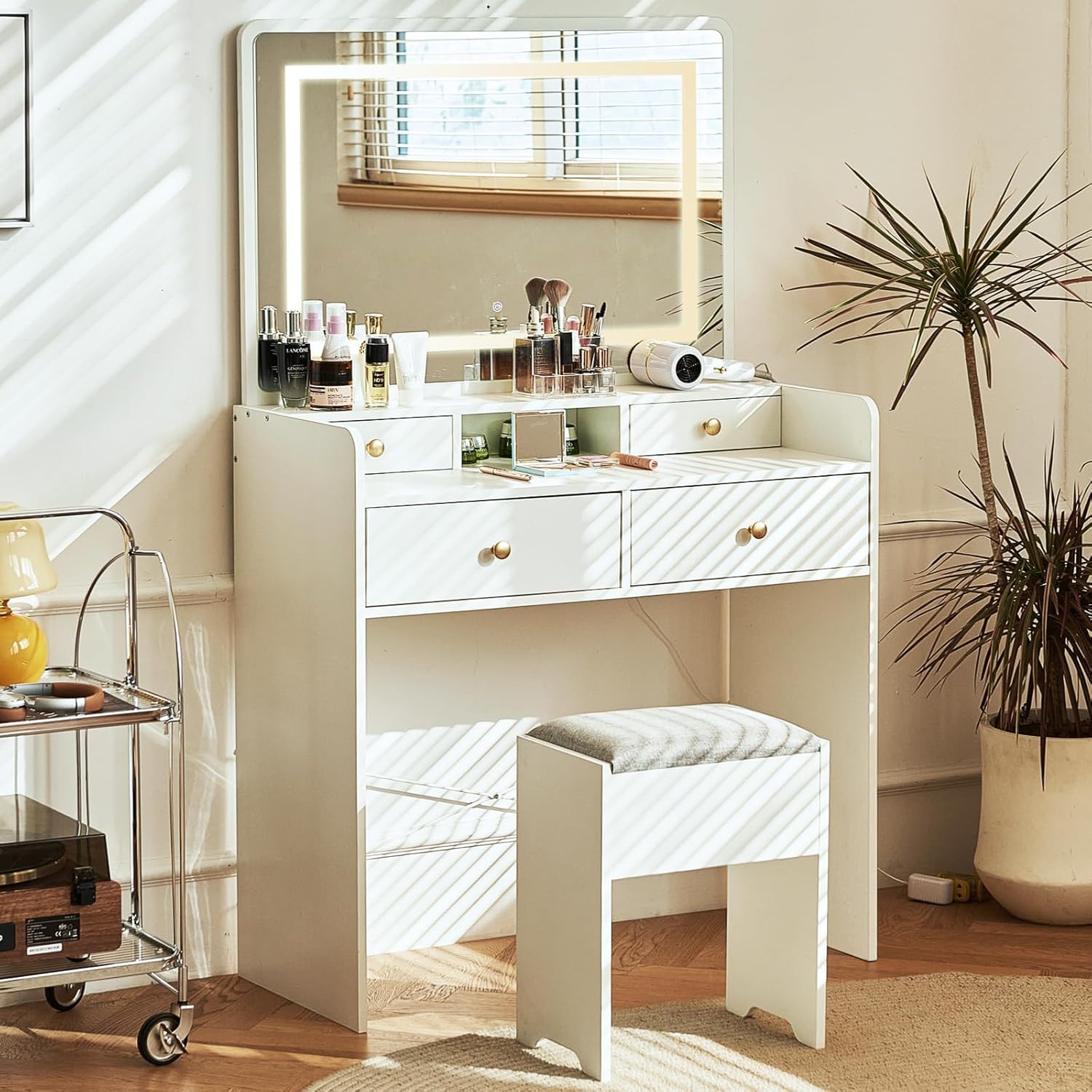 Vanity Desk with Mirror and Lights - 41