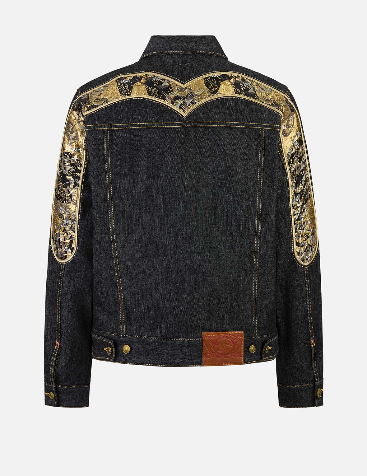 Brocade Daicock Appliqué Denim Jacket for Men & Women - Classic Regular Fit Vintage Style Jacket - Perfect for Casual Outings, Streetwear Fashion & Fall Layering