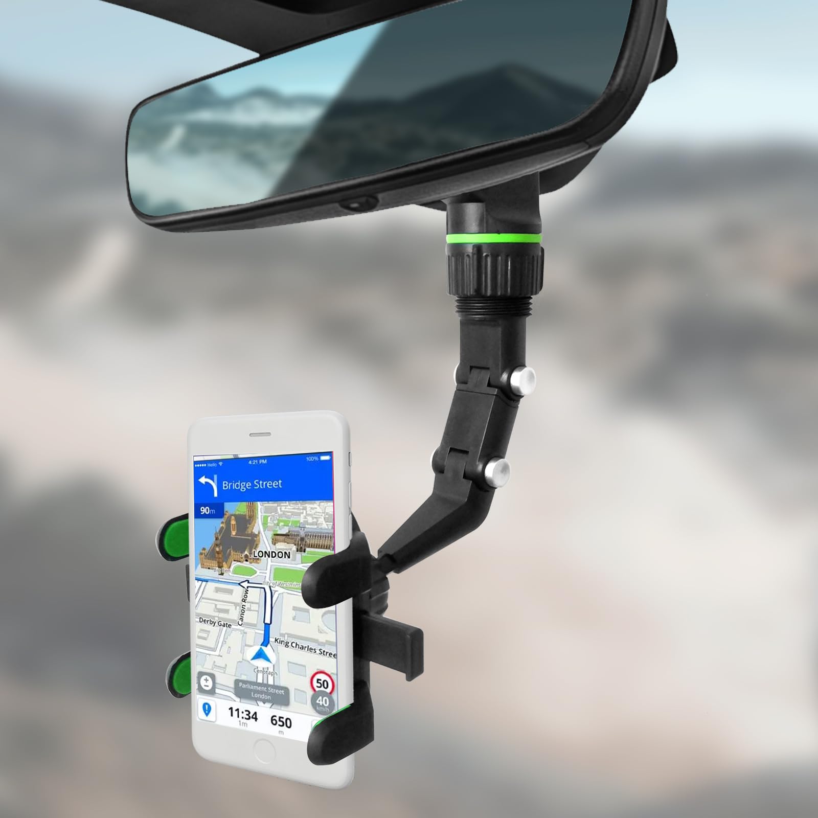 360° Rotatable & Retractable Car Phone Mount - Adjustable Universal Smartphone Holder for All Phones - Perfect for GPS Navigation, Hands-Free Calls & Safe Driving