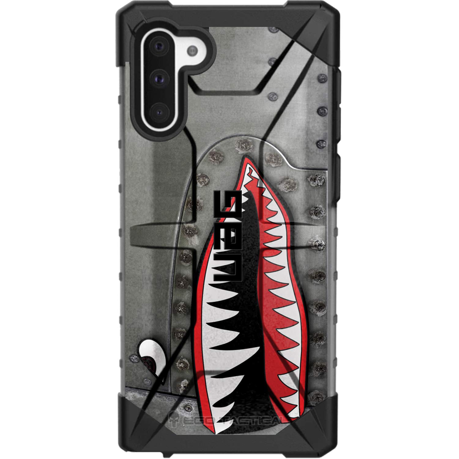 Limited Edition EGO TACTICAL Custom Printed UAG Urban Armor Gear Case for Samsung Galaxy Note 10 - P-40 TigerShark Jaws Teeth Warthog Warhawk Design | Durable Military-Grade Protection | Perfect for Outdoor Adventures, Travel & Daily Use