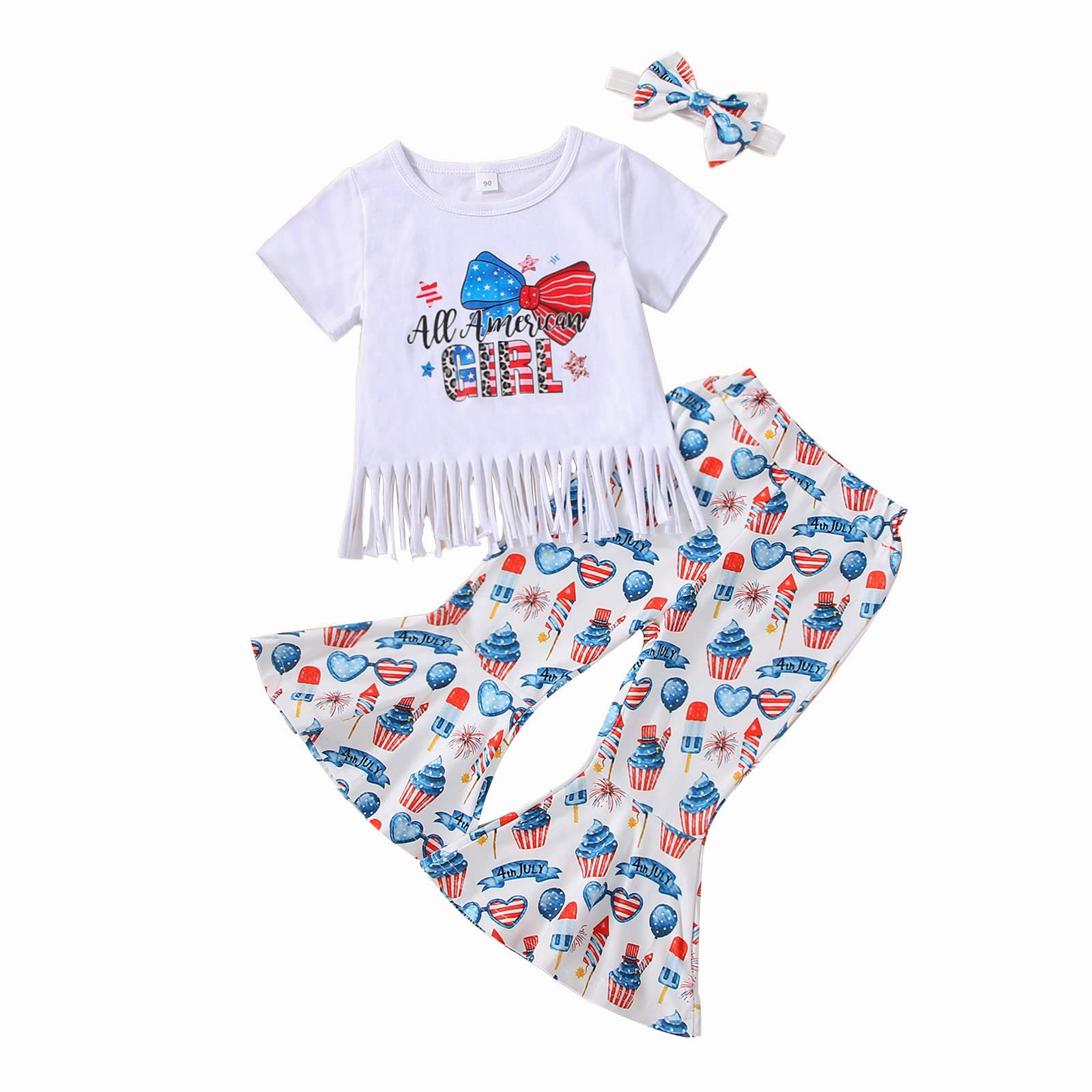 Eadrioss Toddler Baby Girl Outfit - Bell Bottom Flare Pants & Short Sleeve Floral Shirt | Summer Clothes Set for Girls | Perfect for Playdates, Beach Trips & Photo Shoots