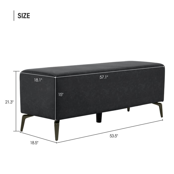 Harrison Salon Reception Bench - Modern Lobby Chairs for Waiting Area, Comfortable Seating for Beauty & Hair Salon, Spa, Clinic - Wooden Frame with Upholstered Cushion
