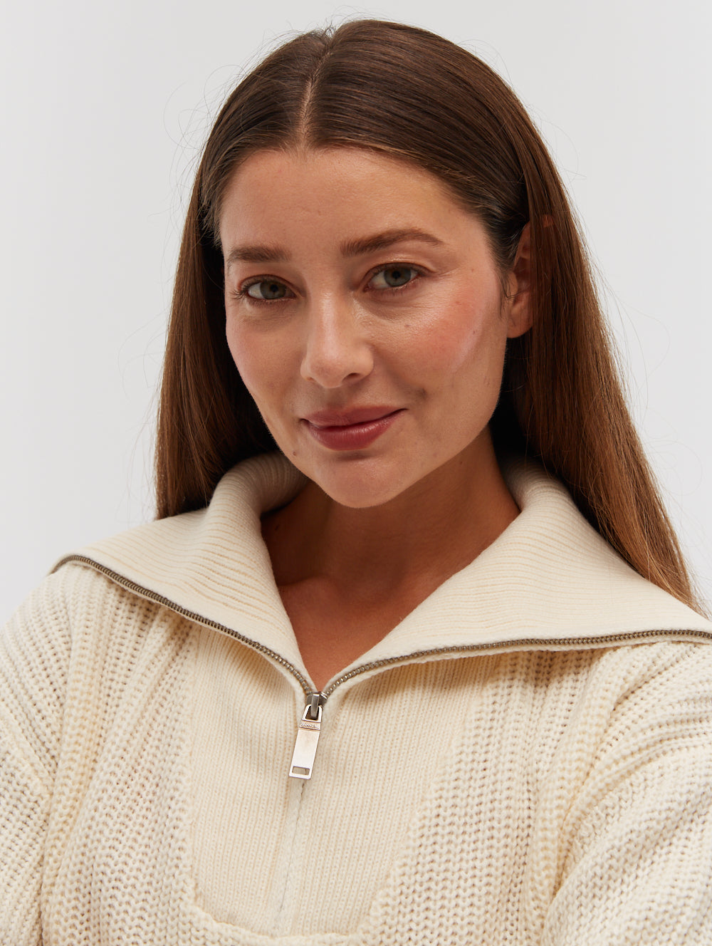 Thurynn Oversized Zippered Funnel Neck Sweater for Women | Cozy Winter Pullover | Perfect for Casual Outfits, Office Wear & Date Nights