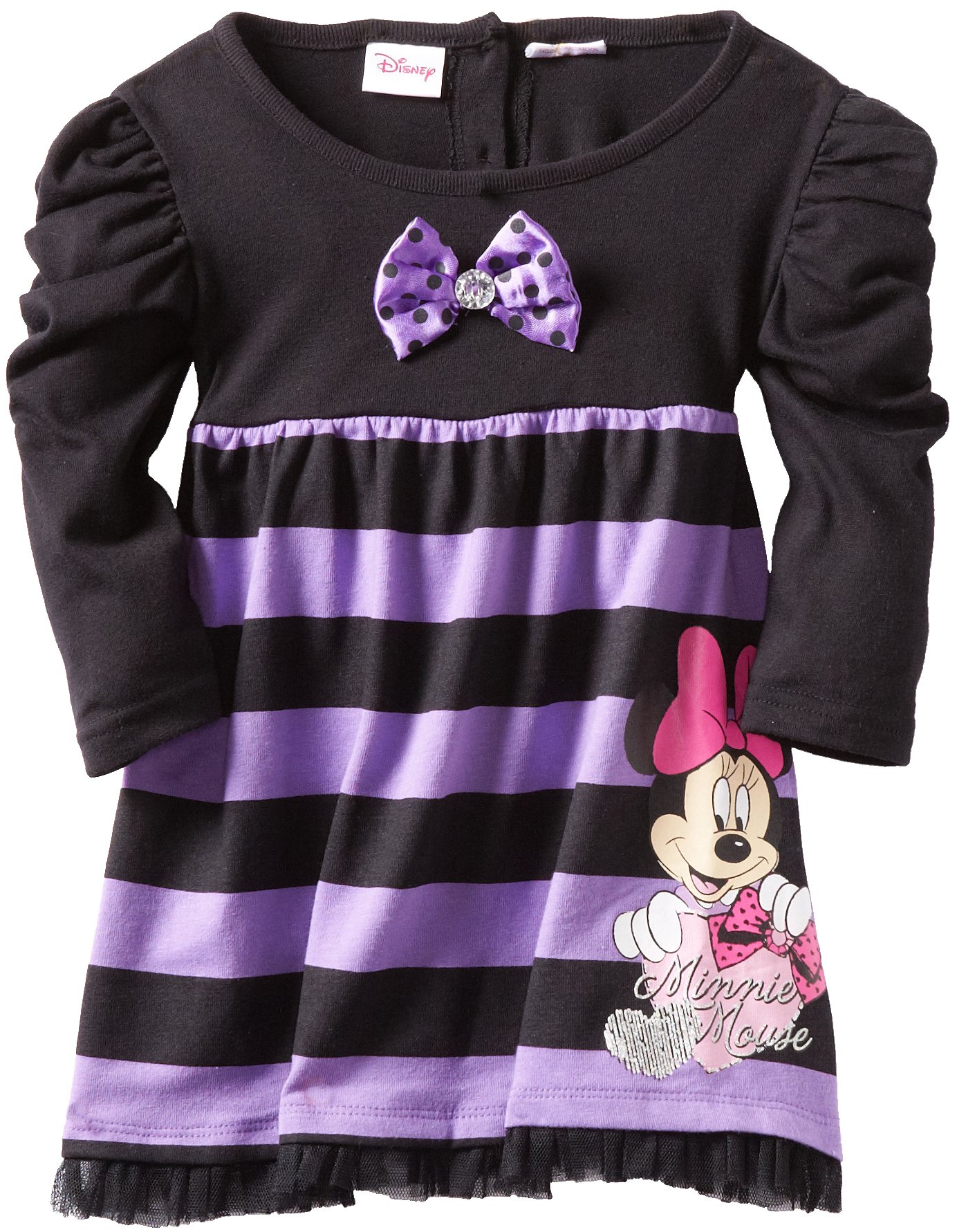 Disney Minnie Mouse Striped Dress for Girls | Cute Cartoon Character Outfit for Parties, School & Playtime