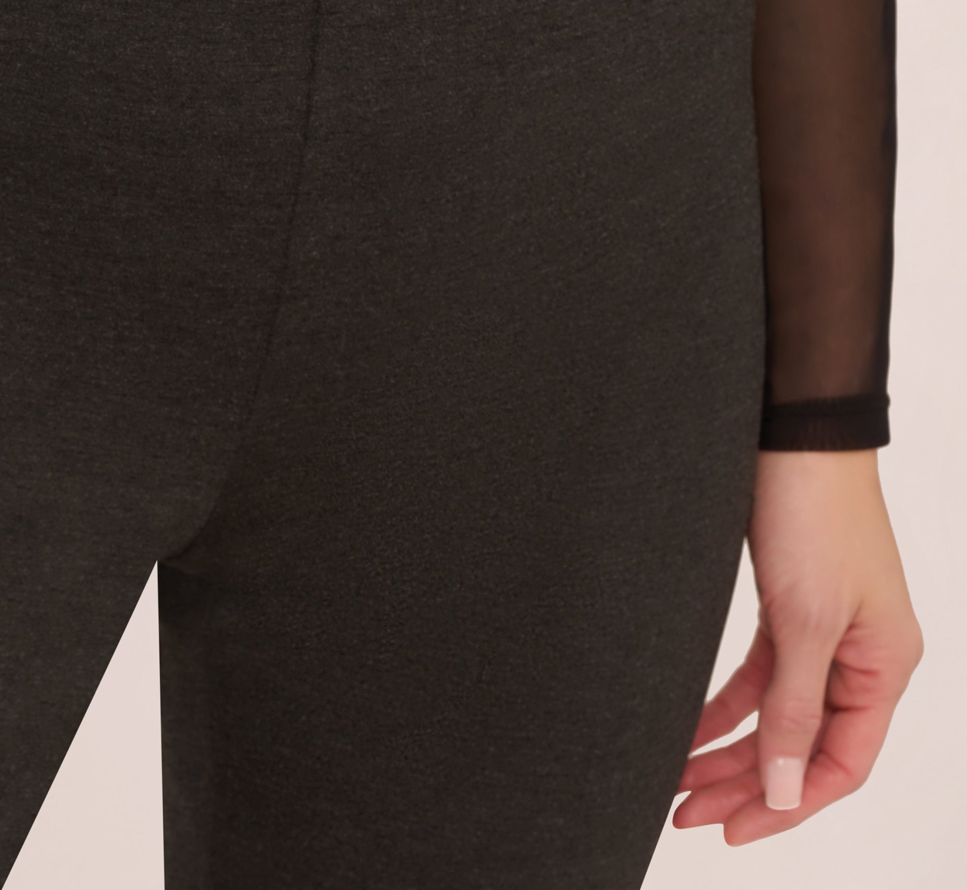 Women's Comfortable Ponte Pull On Pants in Heather Charcoal - Stretchy Work Pants for Office, Travel & Casual Wear
