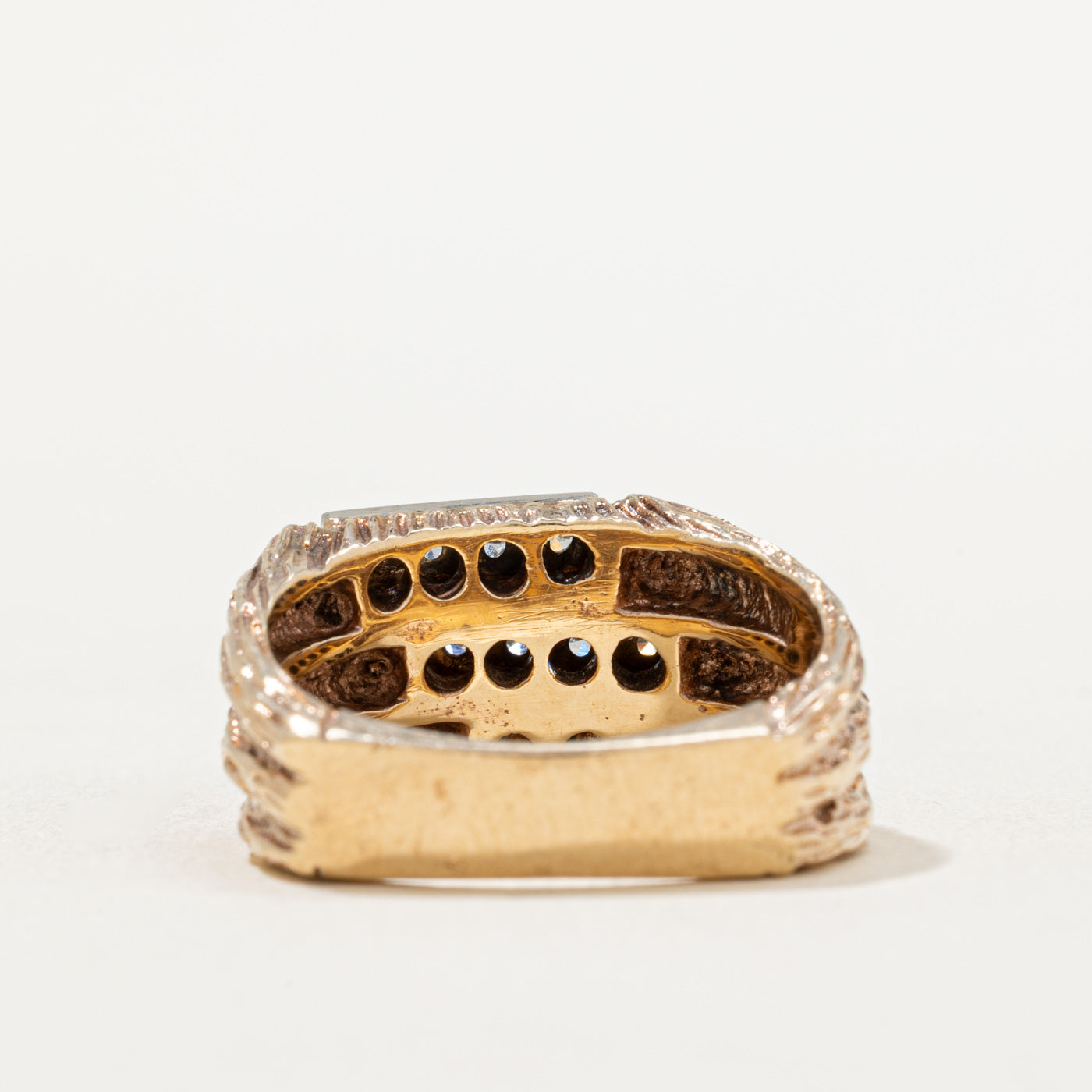 Elegant Multi Row Diamond Textured Cocktail Ring - 0.18ctw, Size 9.25 - Perfect for Evening Parties, Weddings & Special Occasions
