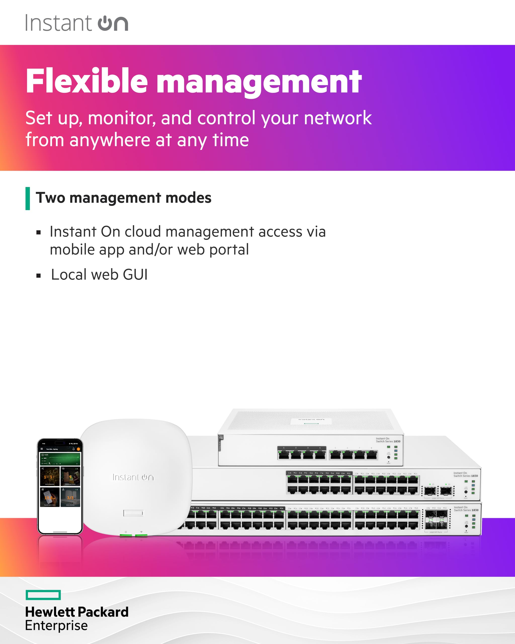 HPE Networking Instant On 1830 8-Port Gigabit Smart Managed Layer 2 Ethernet Switch | 8x 1G Ports | Fanless Design | UK Power Cord (JL810A#ACC) | Ideal for Small Business Networks & Home Offices