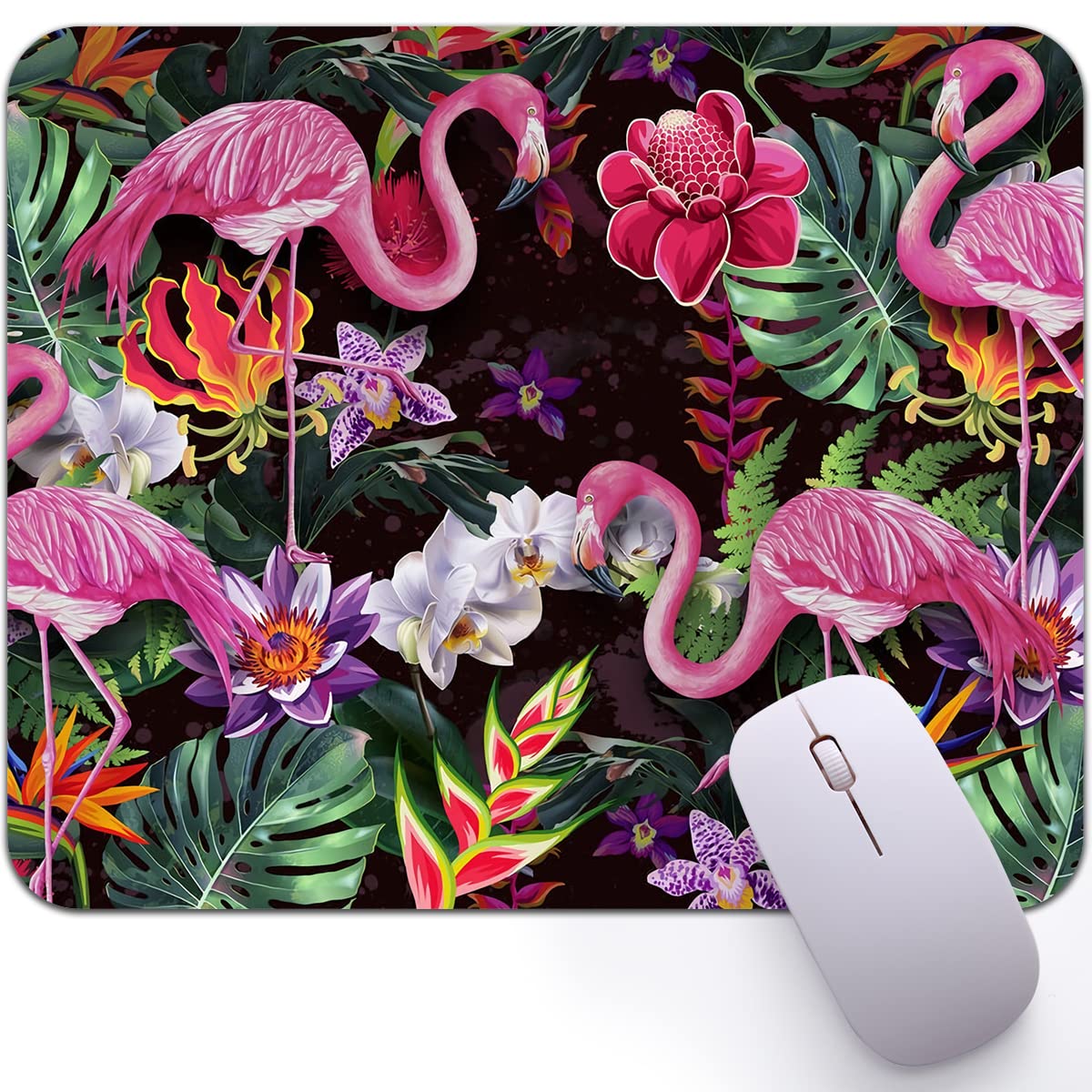 Flamingo Non-Slip Rubber Base Waterproof Mouse Pad 9.5×7.9 inches - Perfect for Office, Laptop, and Computer Use