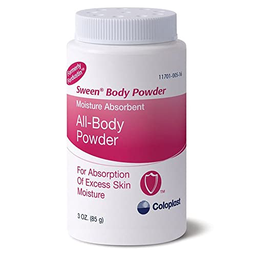 Coloplast Sween Body Powder 3 oz | Medicated Talc-Free Powder for Skin Irritation & Rash Relief | Ideal for Bedridden Patients & Post-Surgical Care