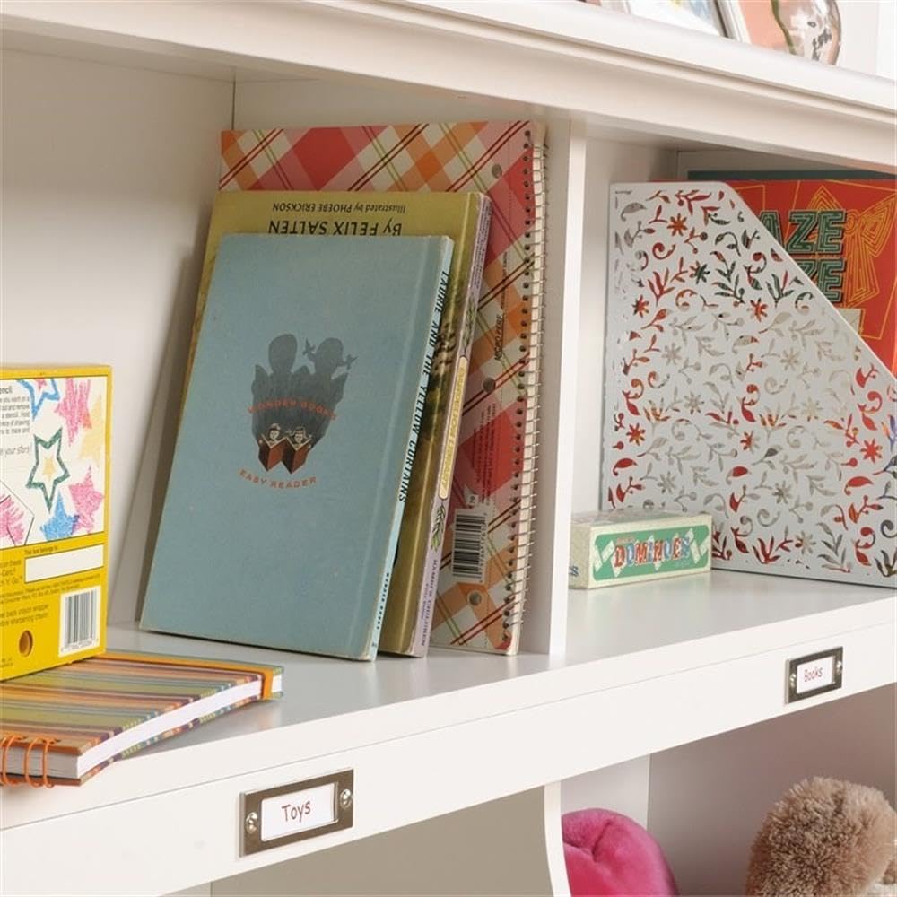 Pemberly Row Traditional Engineered Wood Bookcase & Footboard in White - Perfect for Home Office, Living Room & Bedroom Storage Solutions
