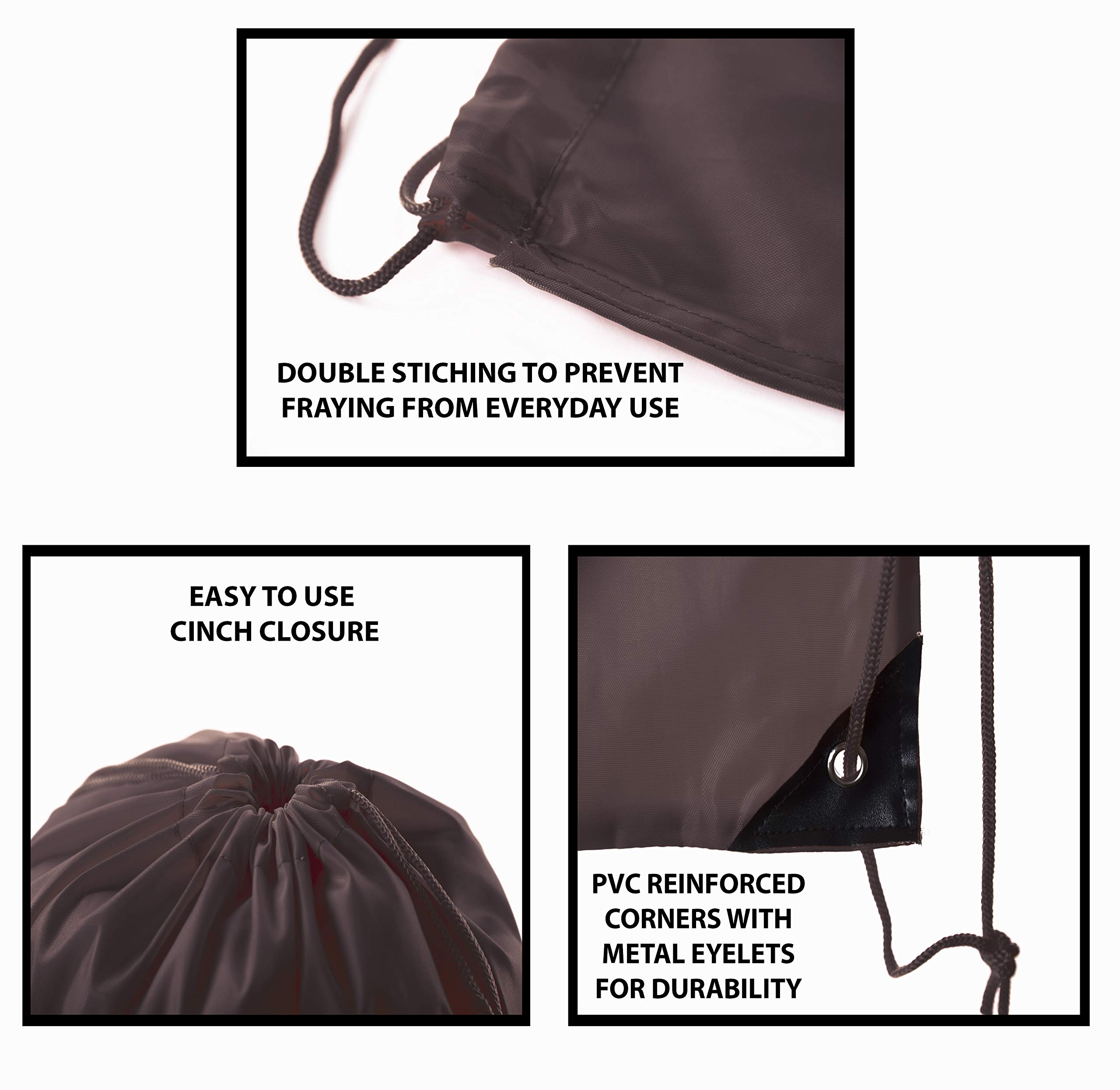 Mato & Hash Drawstring Bulk Bags - 15 Color Options (1PK to 100PK) | Durable Cinch Sack Backpacks for School, Gym & Travel | Convenient Pull String Storage Bags