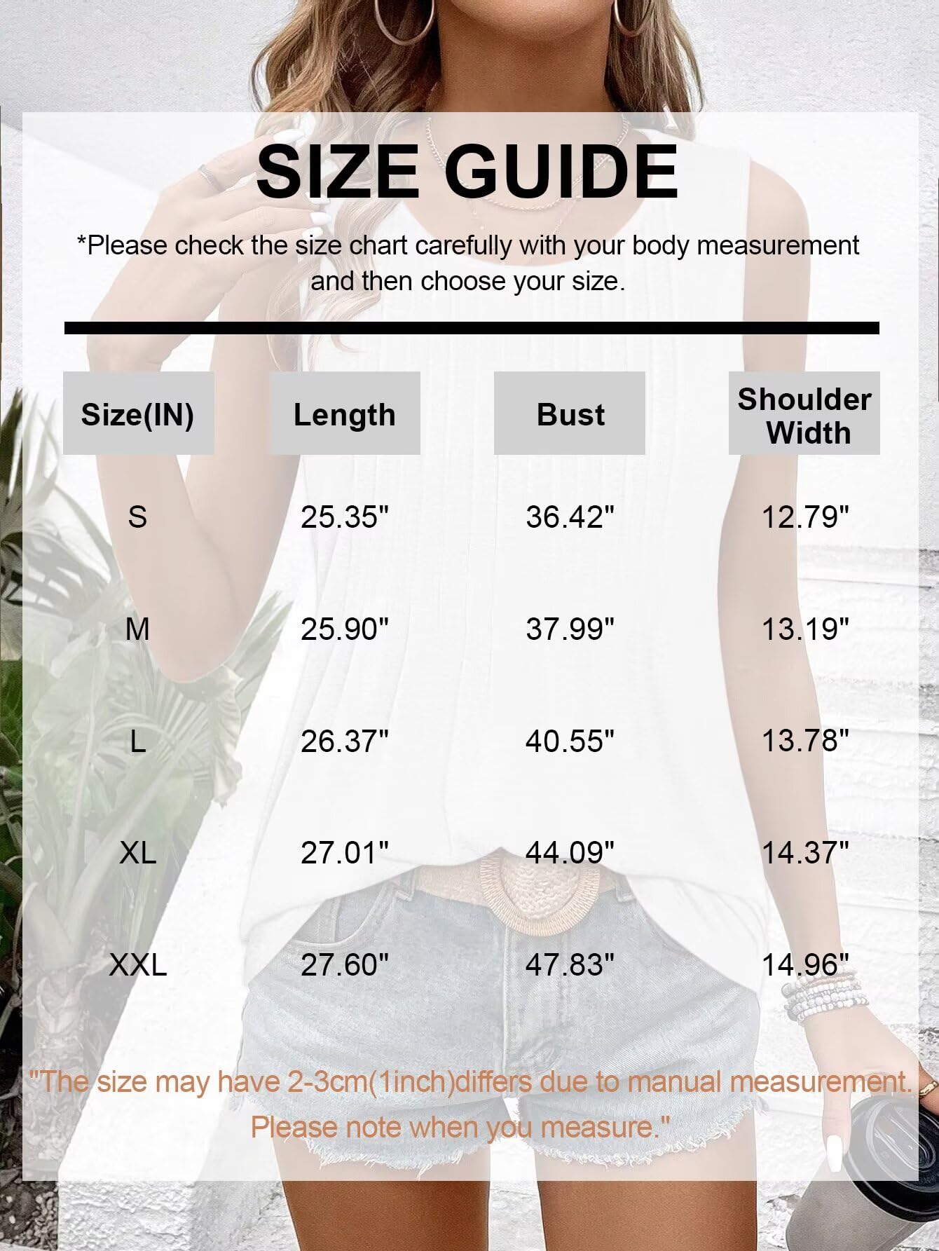 KKJ Women's Pleated Crewneck Tank Top Tunic - Casual Sleeveless Blouse for Summer & Spring 2025 | Flowy Fashion Top for Beach, Travel, and Everyday Wear