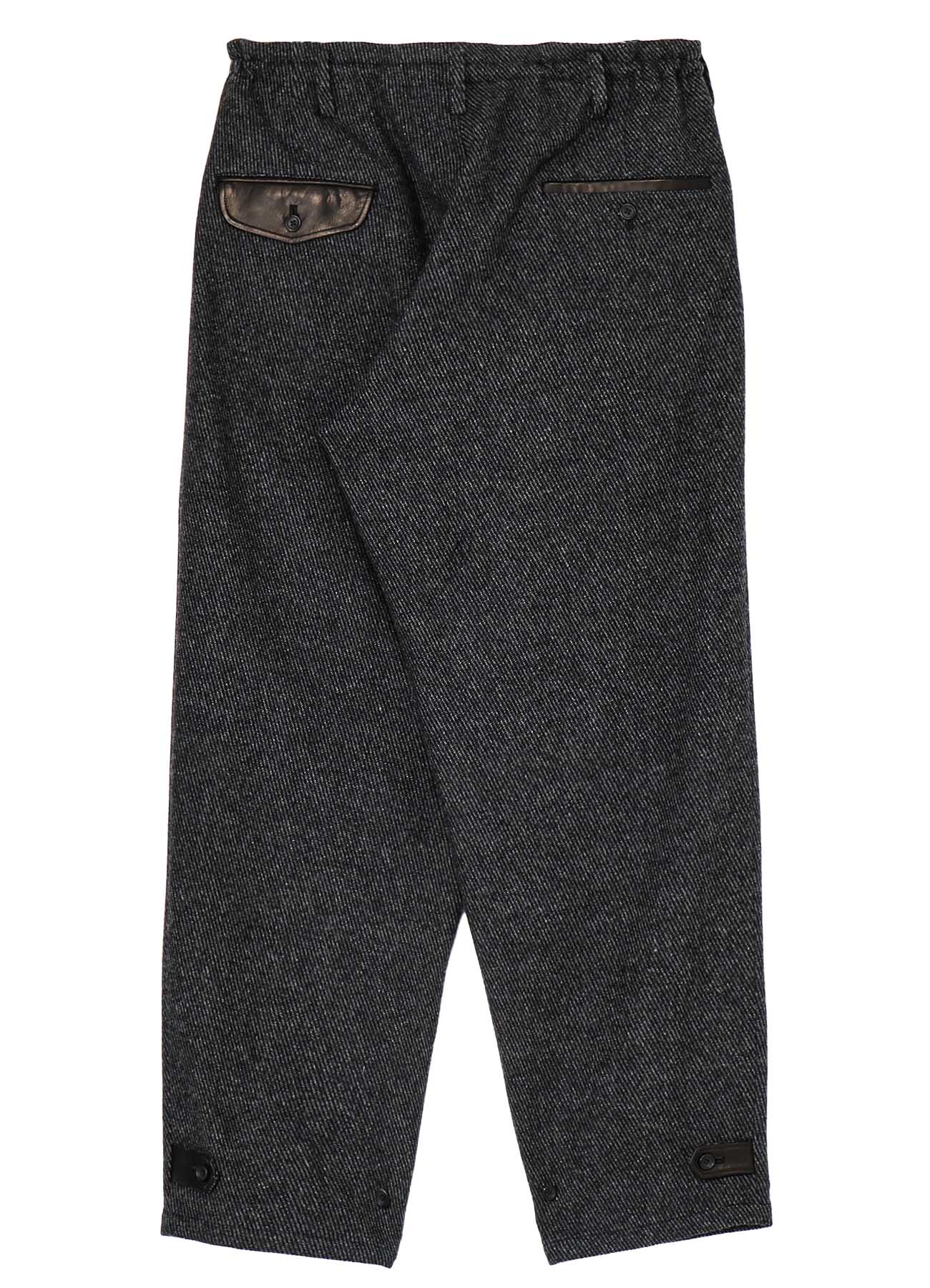 CARSE TWEED HEM TAB PANTS - Women's High Waisted Trousers with Adjustable Tabs, Classic Tweed Fabric for Office, Business Casual & Fall Outfits