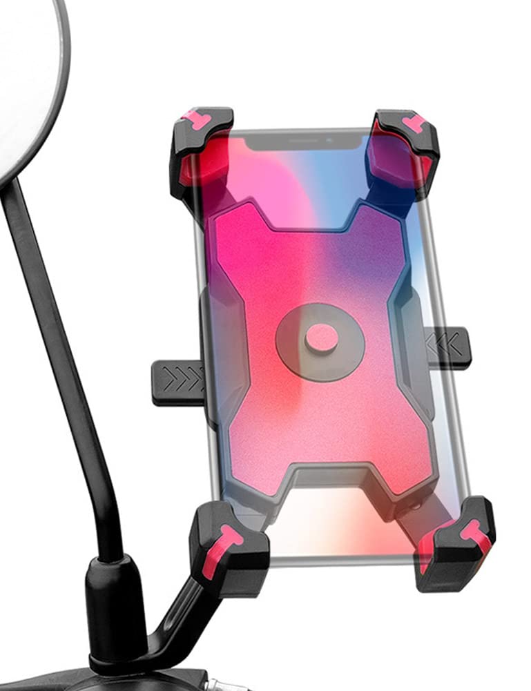 Motorcycle Phone Mount - 1 Second Auto Lock & Quick Release Phone Holder for Motorcycle, Moped, Scooter | Universal 4.5-6.8 Inch Cell Phone Holder for iPhone & Android | Perfect for GPS Navigation & Hands-Free Riding