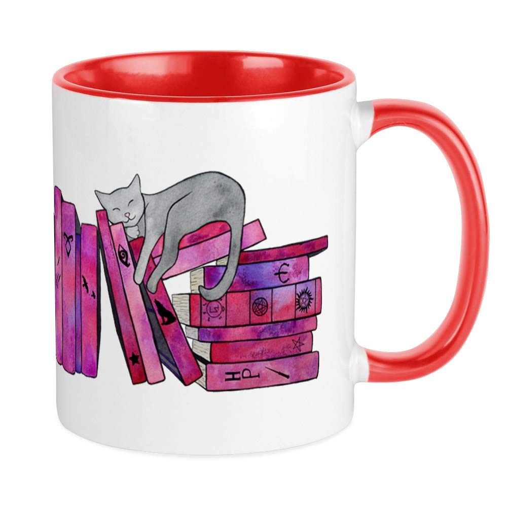 Fangirl Bookshelf Ceramic Coffee Mug 11 oz - Unique Book Lover Gift for Tea & Coffee - Perfect for Reading Nooks, Office Desks & Gifts