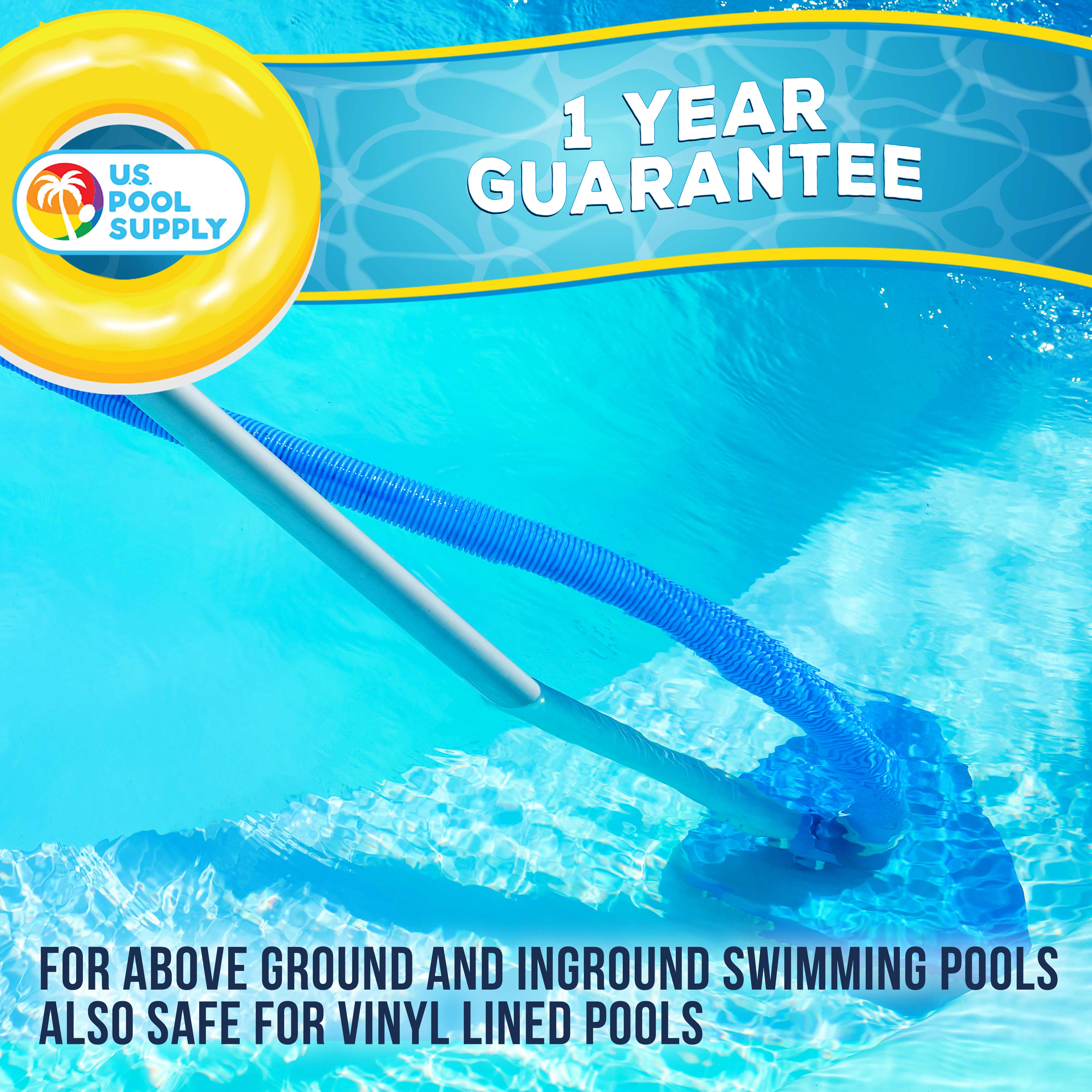 Heavy Duty Weighted Triangular Pool Vacuum Head with Swivel Connection & Pole Handle - Universal Fit for Above Ground and In-Ground Swimming Pools | Durable Pool Cleaning Accessory with Protective Bumper for Easy Maintenance