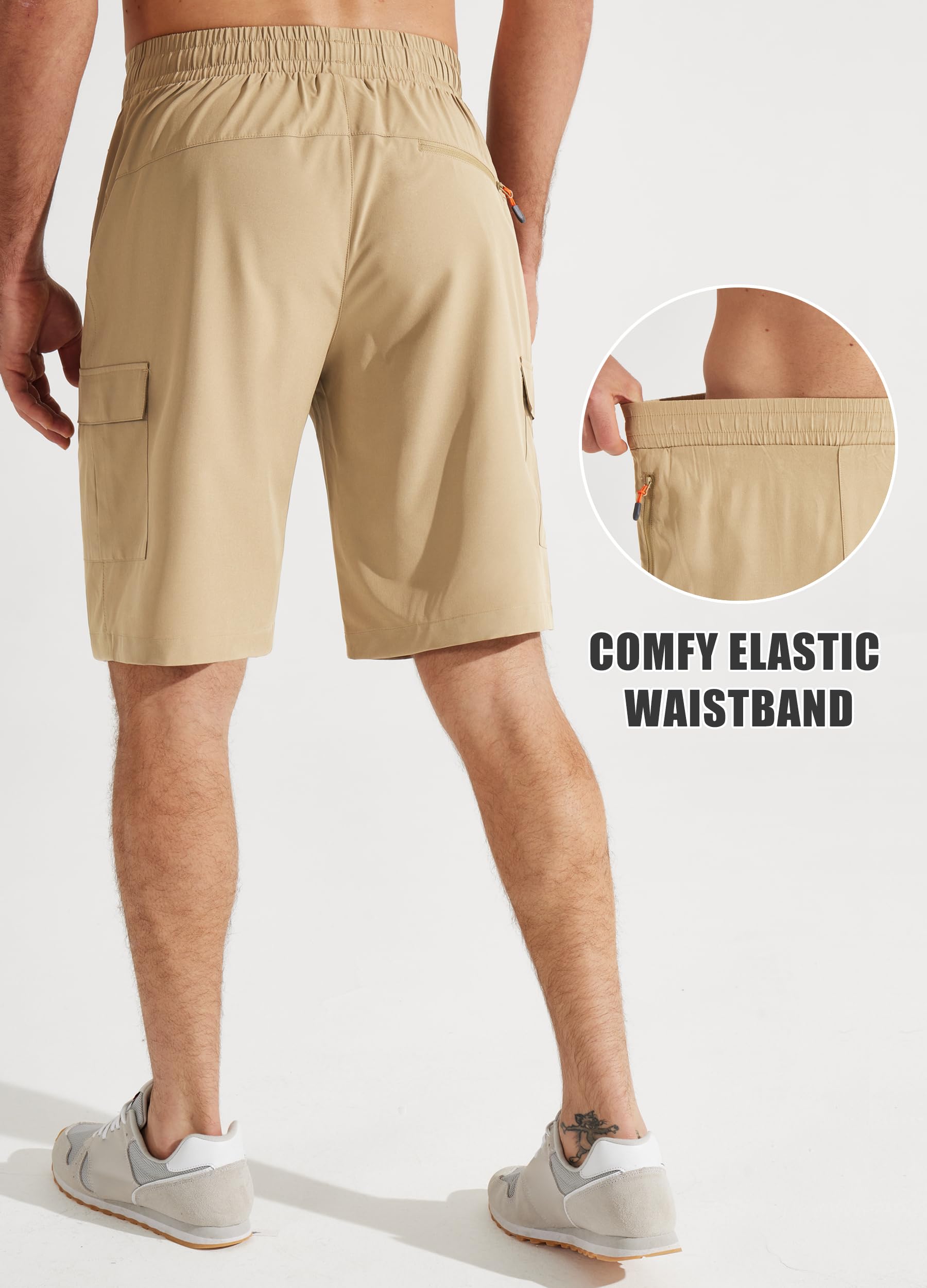 **Libin Men's Hiking Cargo Shorts - Lightweight Quick-Dry Athletic Shorts for Golf, Outdoor & Active Wear with Zipper Pockets - Perfect for Camping, Running & Travel**