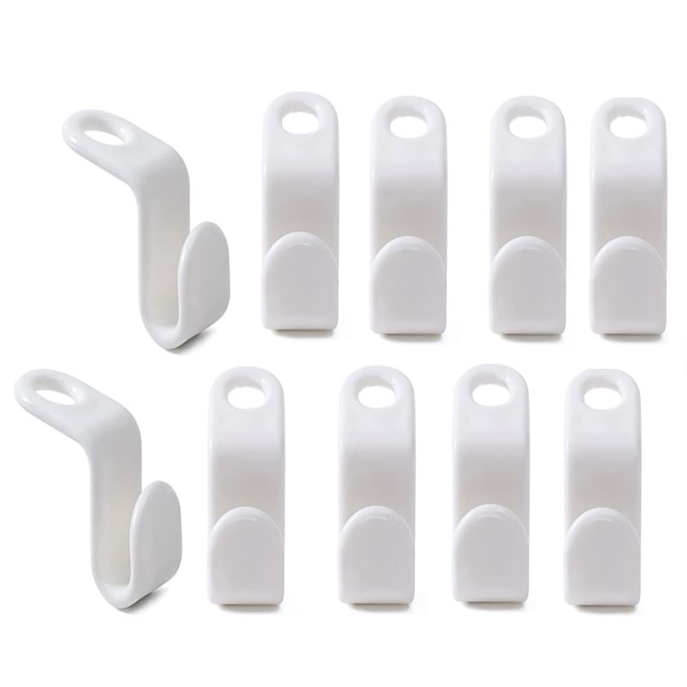 50pcs White Plastic Clothes Hanger Connectors - Space Saving Hanger Extender Clips for Closet Organization - Ideal for Small Spaces, Wardrobes & Laundry Rooms