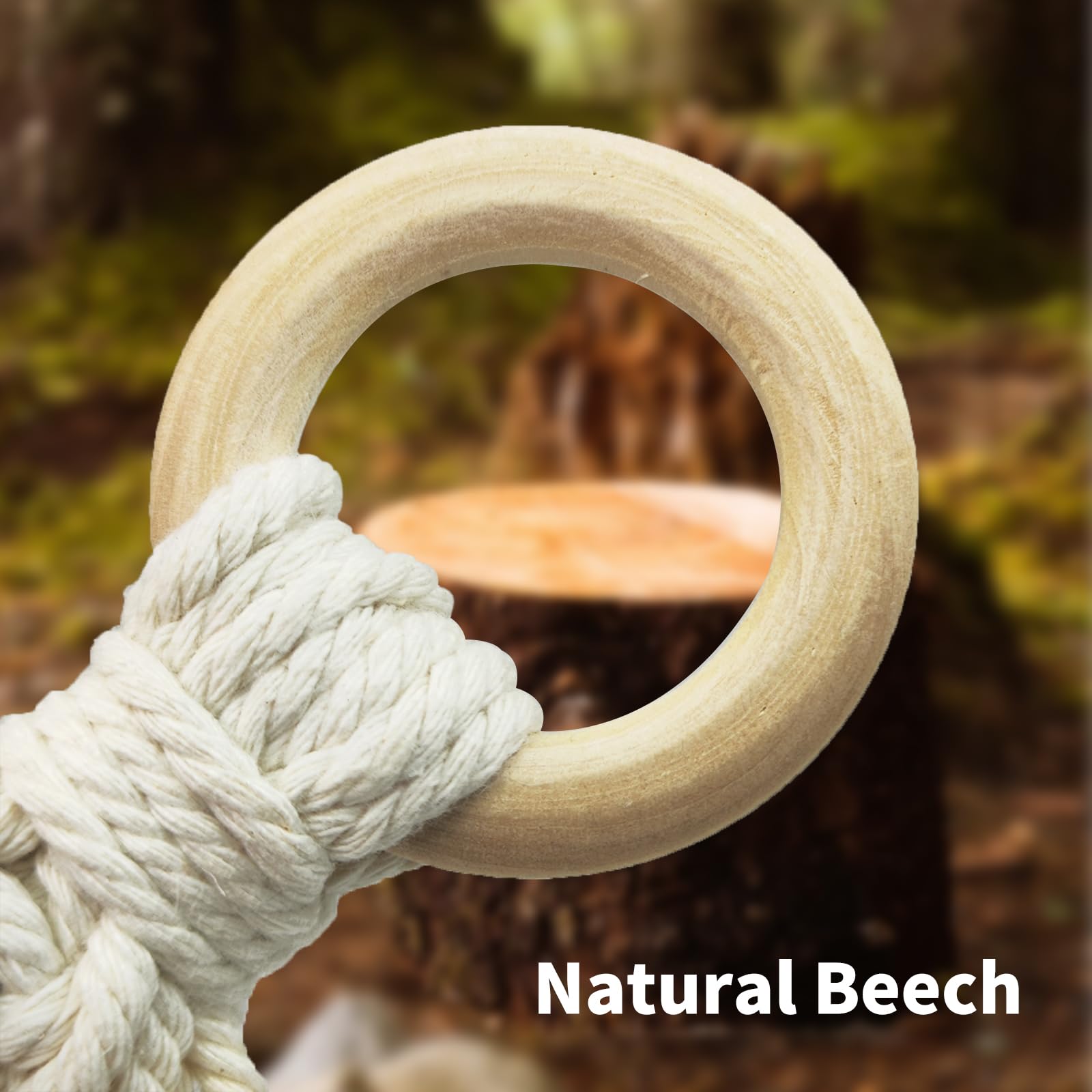 TSBS 2 Pack Natural Cotton Rope & Beech Wood Kitchen Towel Holder - White Boho Style for Oven, Hand Towels & Dish Towels - Perfect for Farmhouse, Rustic & Modern Kitchens