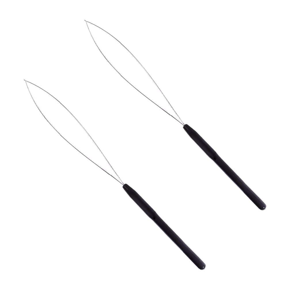 Lmyzcbzl Hair Extension Loop Needle Threader - 2 Pack Hair Extension Tools for Seamless Hair & Feather Extensions | Perfect for Salon Styling, DIY Hair Care & Professional Hairdressing