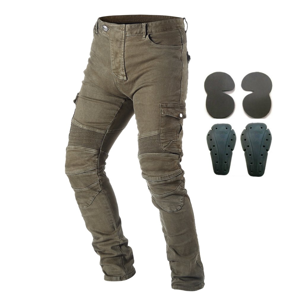 Men's Motorcycle Riding Denim Jeans with Protective Pads - Durable Biker Pants for Safety & Comfort - Perfect for Cruising, Commuting & Adventure Riding