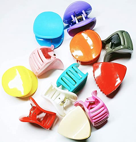 DKB Plastic Hair Claw Clip for Women & Girls - Medium Size Hair Clips (10-Pack, Multi-Color) - Perfect for School, Work, Gym & Everyday Hairstyles