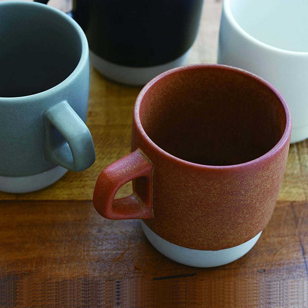 KINTO 27660 SCS Stacked Mug - 11.8 oz (320 ml) Navy Blue Coffee Cup - Microwave & Dishwasher Safe - Perfect for Home, Office, and Cafe Use