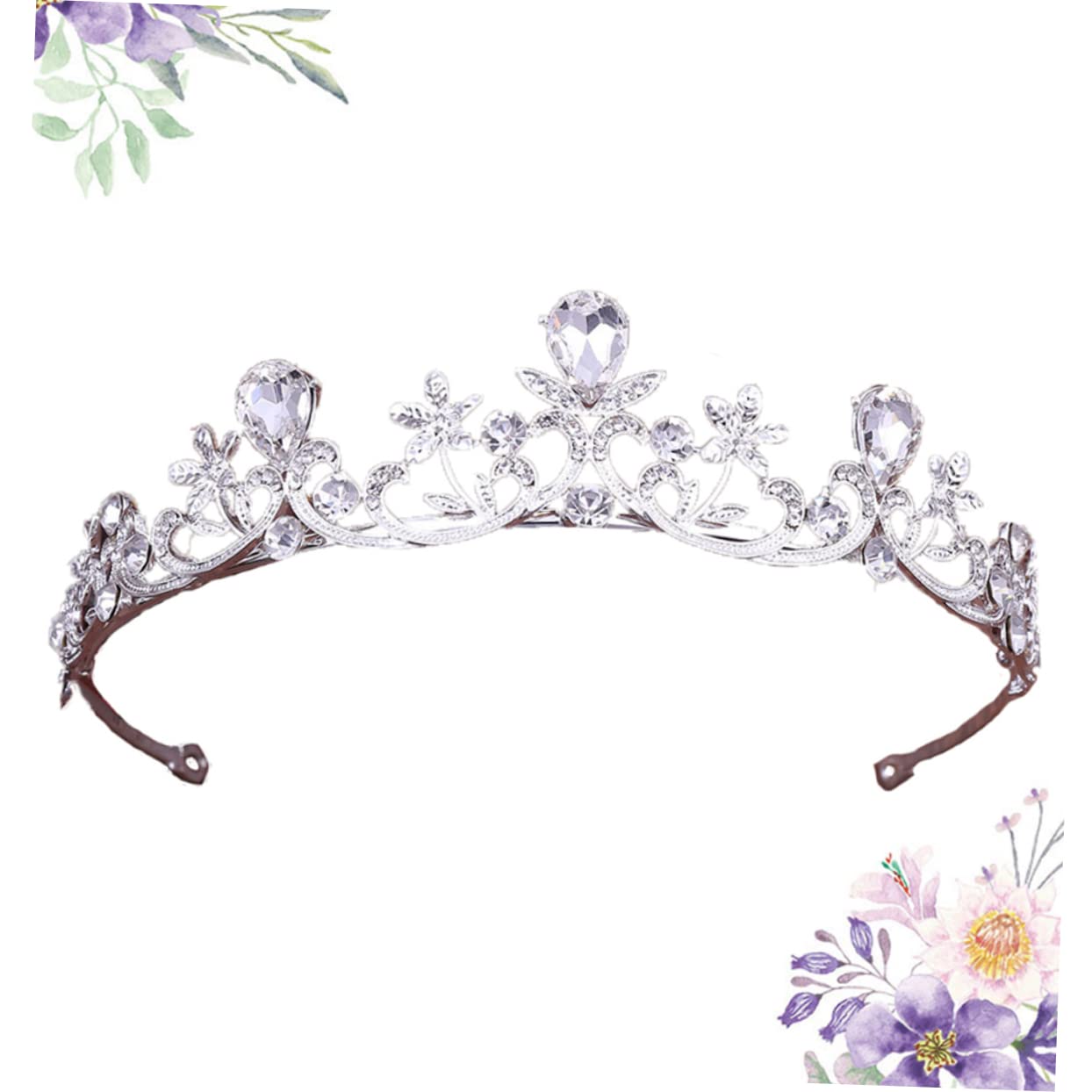 FOMIYES 2-Piece Rhinestone Crown Set - Elegant Bridal Wedding Tiara Headband & Crystal Queen Hairpiece for Women | Princess Accessories for Prom, Pageant, Birthday Party & Special Occasions | Perfect for Brides, Flower Girls & Costume Decorations