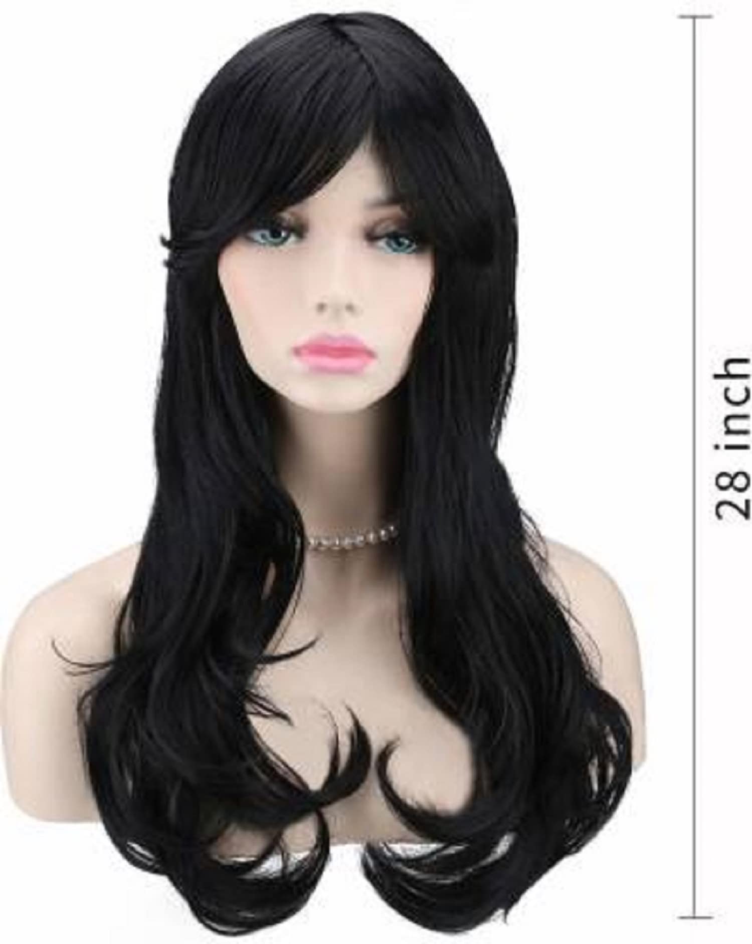 24 Inch Long Synthetic Hair Wig for Women with 5 Clips - Full Head Wig with Secure Clips - Perfect for Cosplay, Daily Wear & Special Occasions