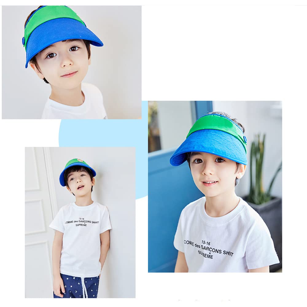 **Kids Sun Visor Hat - Breathable Wide Brim UV Protection Adjustable Golf Cap for Boys & Girls - Perfect for Outdoor Sports, Beach, and Playtime**