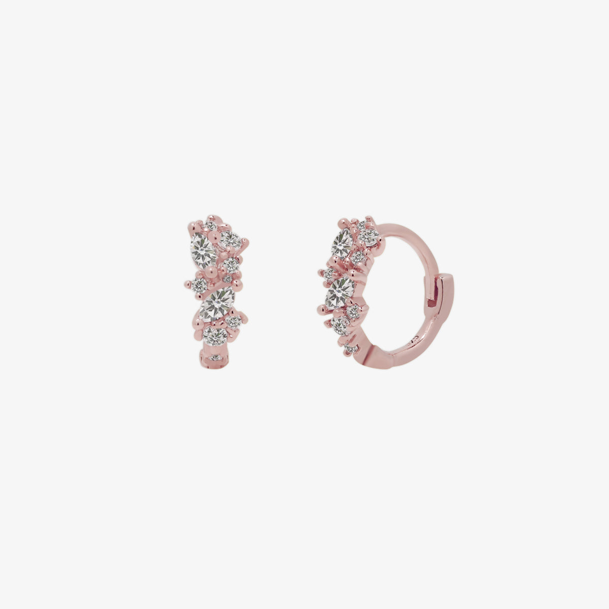 Cubic Cluster Huggie Earrings for Women – Minimalist Gold Hoop Earrings for Everyday Wear | Perfect for Work, Date Night & Gifting